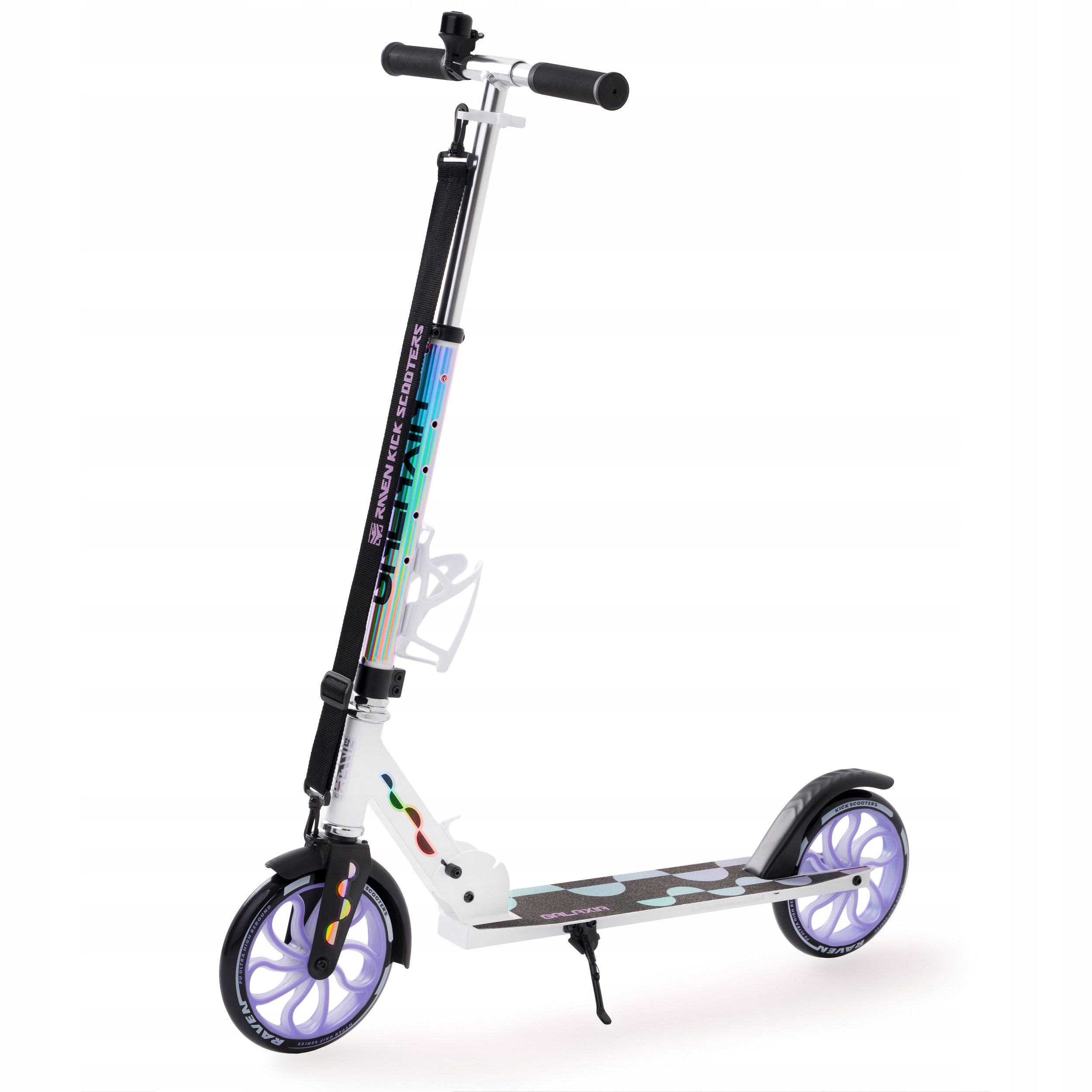 Scooter LARGE RAVEN Galaxia Holo 200mm with basket, bell, LED wheels EAN (GTIN) 5903576129814
