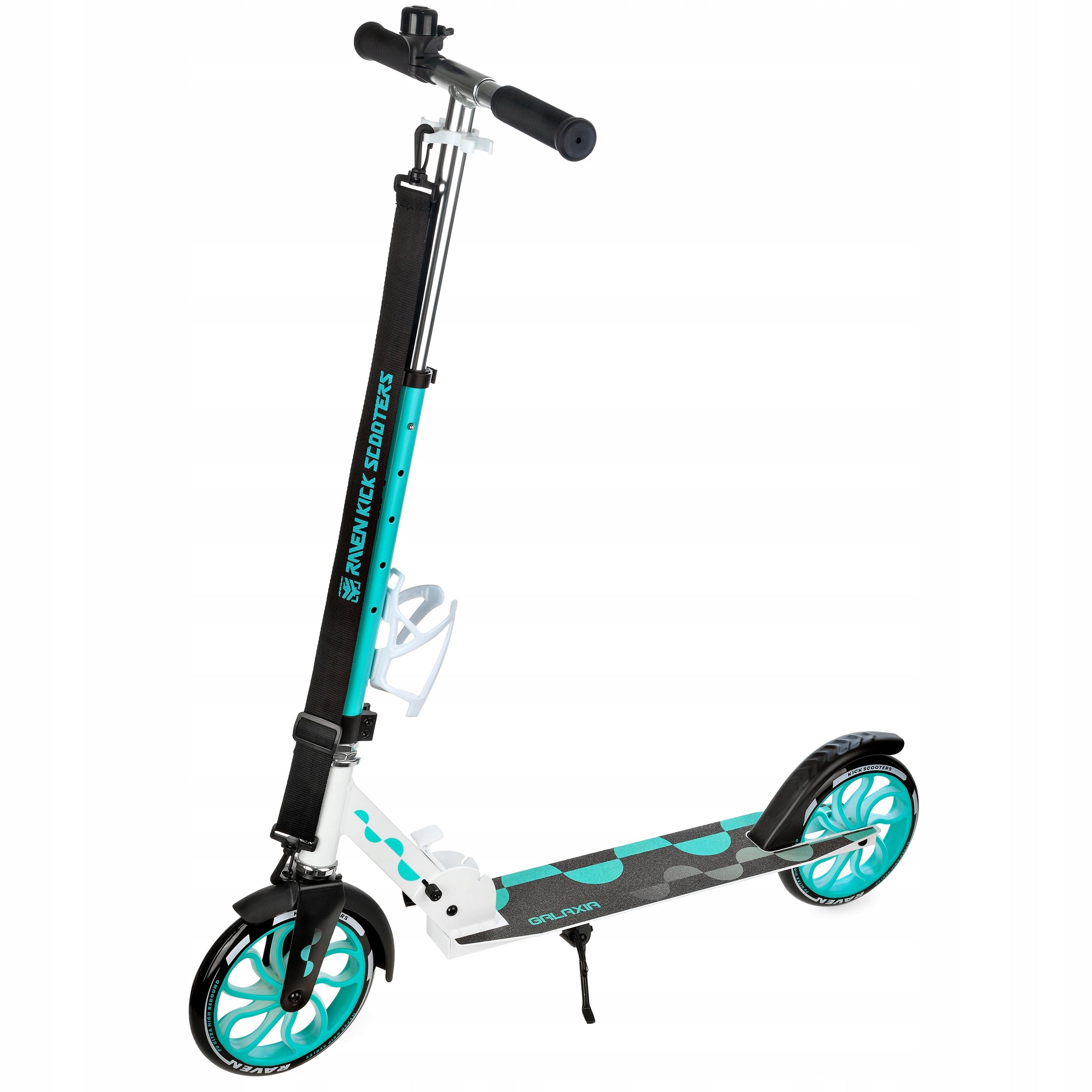 Scooter LARGE RAVEN Galaxia White/Mint 200mm with bell and LED wheels EAN (GTIN) 5903576129807