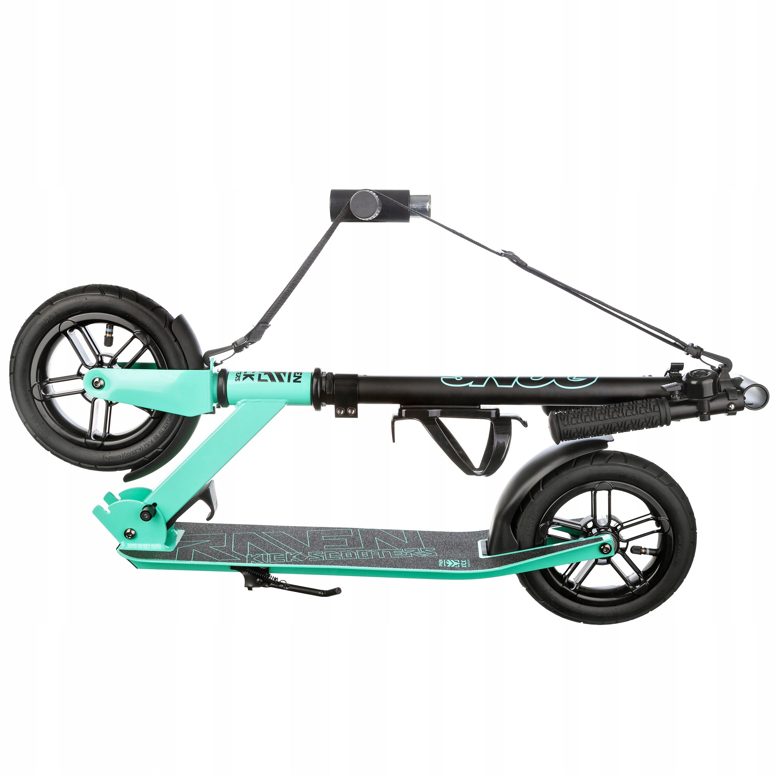Scooter LARGE RAVEN Snug Mint 200mm PUMPED WHEELS bell water bottle holder Handlebar height 79.50–98.50 cm