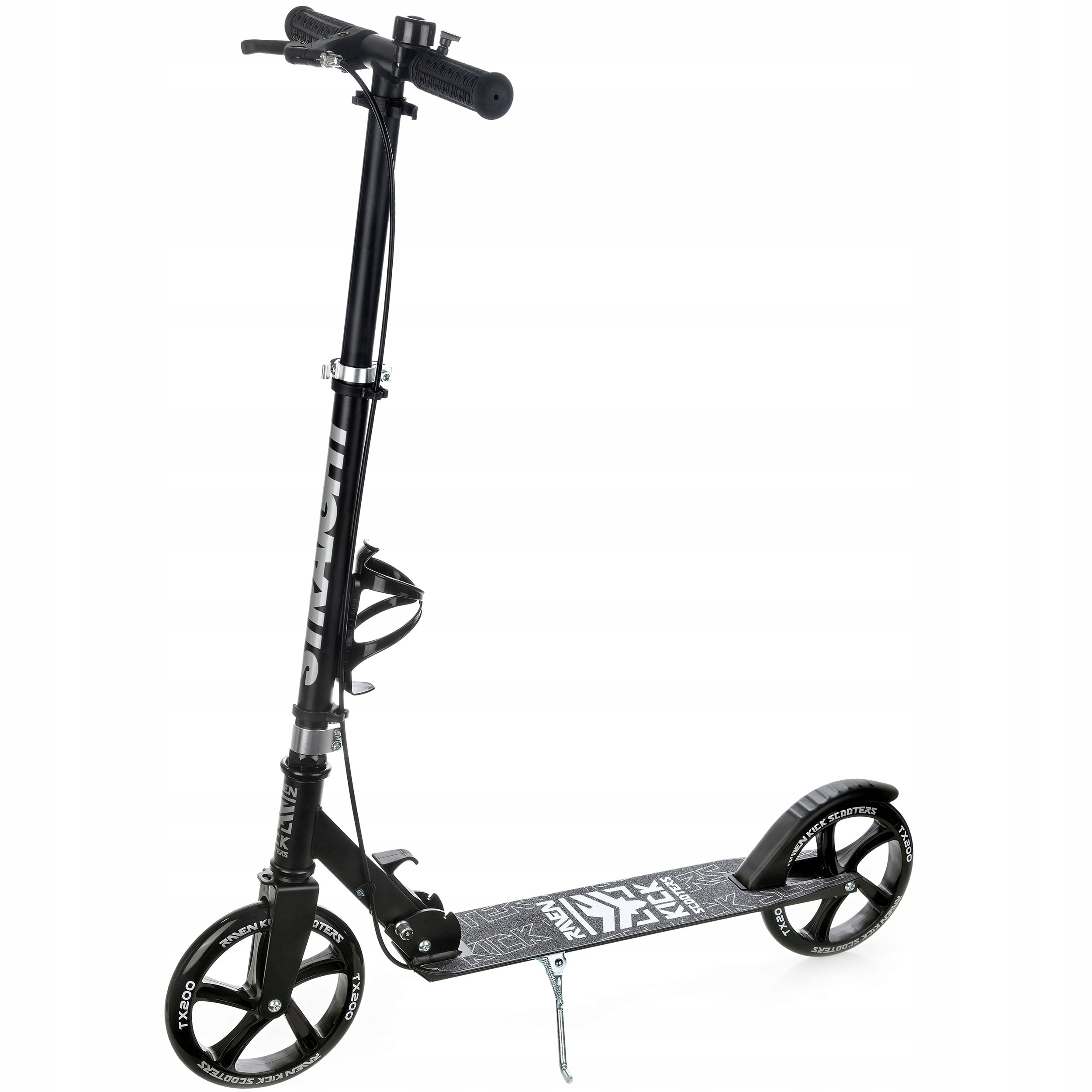 Scooter LARGE RAVEN Straight Black 200mm brake bell water bottle holder Number of wheels 2