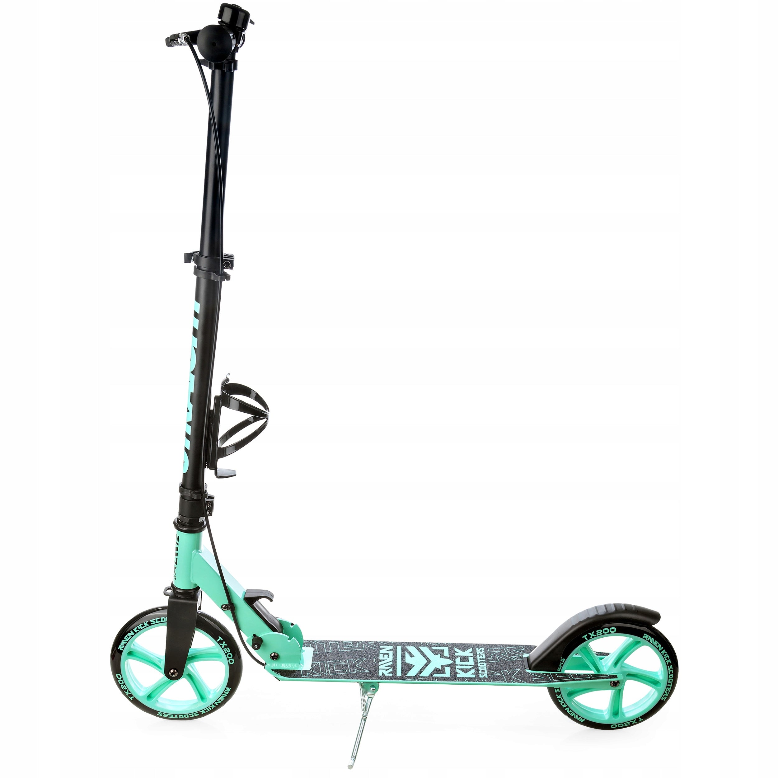 Scooter LARGE RAVEN Straight Mint 200mm brake bell water bottle holder Wheels natural rubber