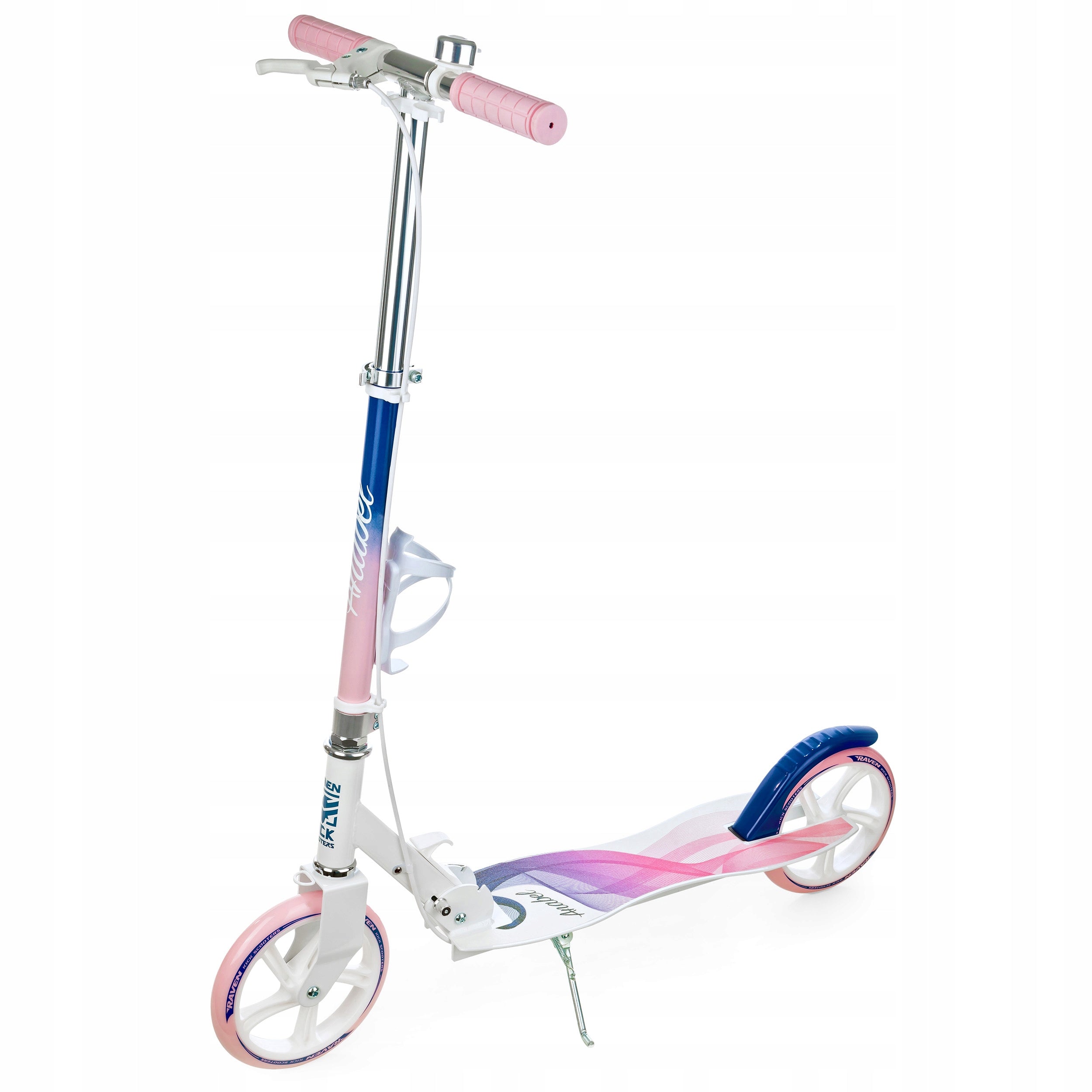 Scooter LARGE Raven Anabel Navy/Pink 200mm with brake and bell Kind two-wheeled