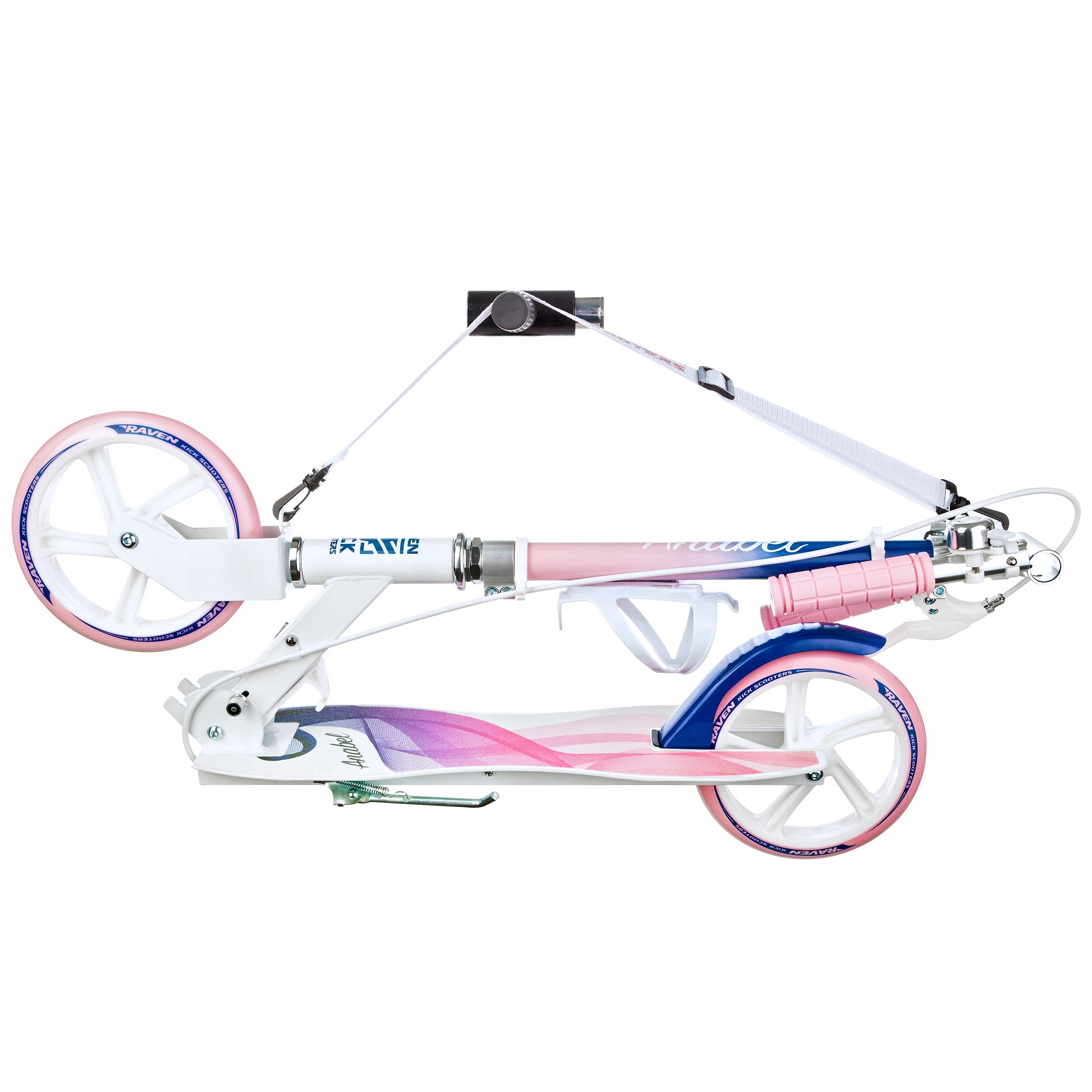 Scooter LARGE Raven Anabel Navy/Pink 200mm with brake and bell Number of wheels 2