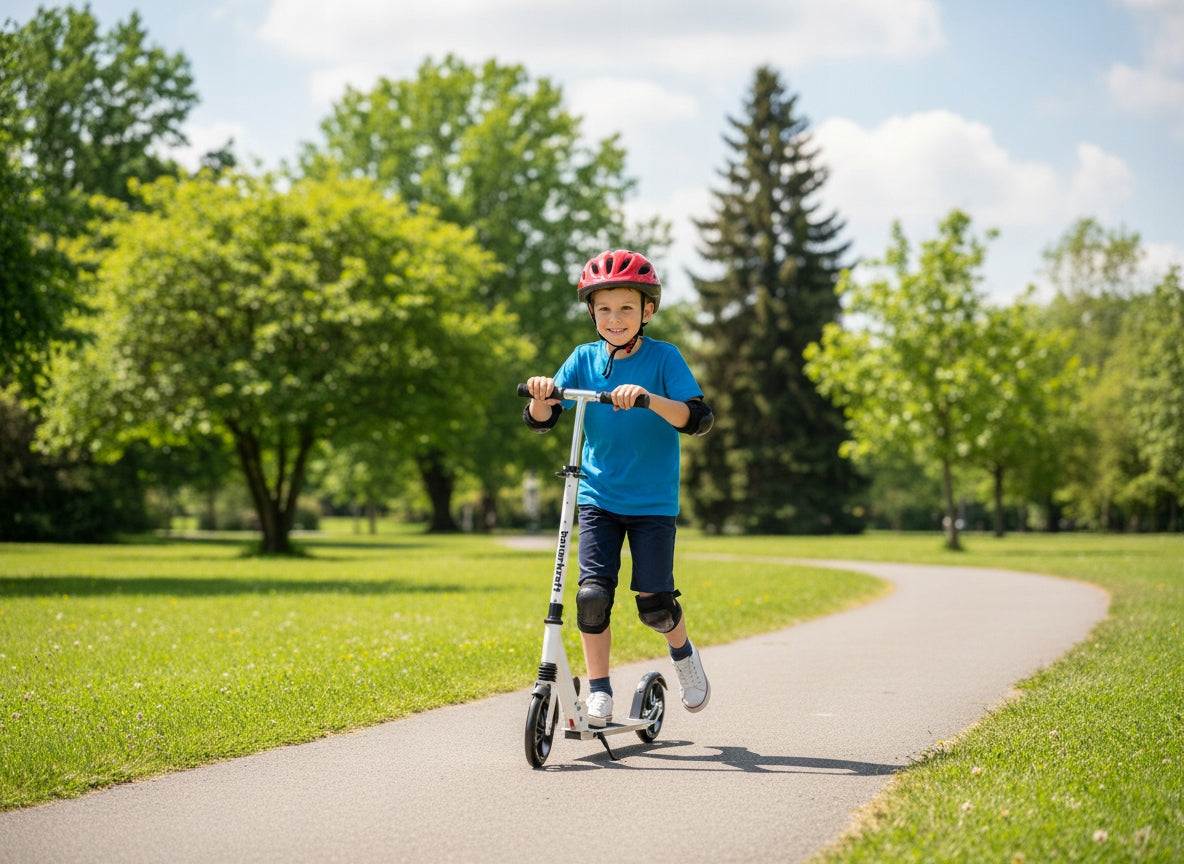 Scooter White Folding Height Adjustment 91-100 cm Children and Youth Kind two-wheeled