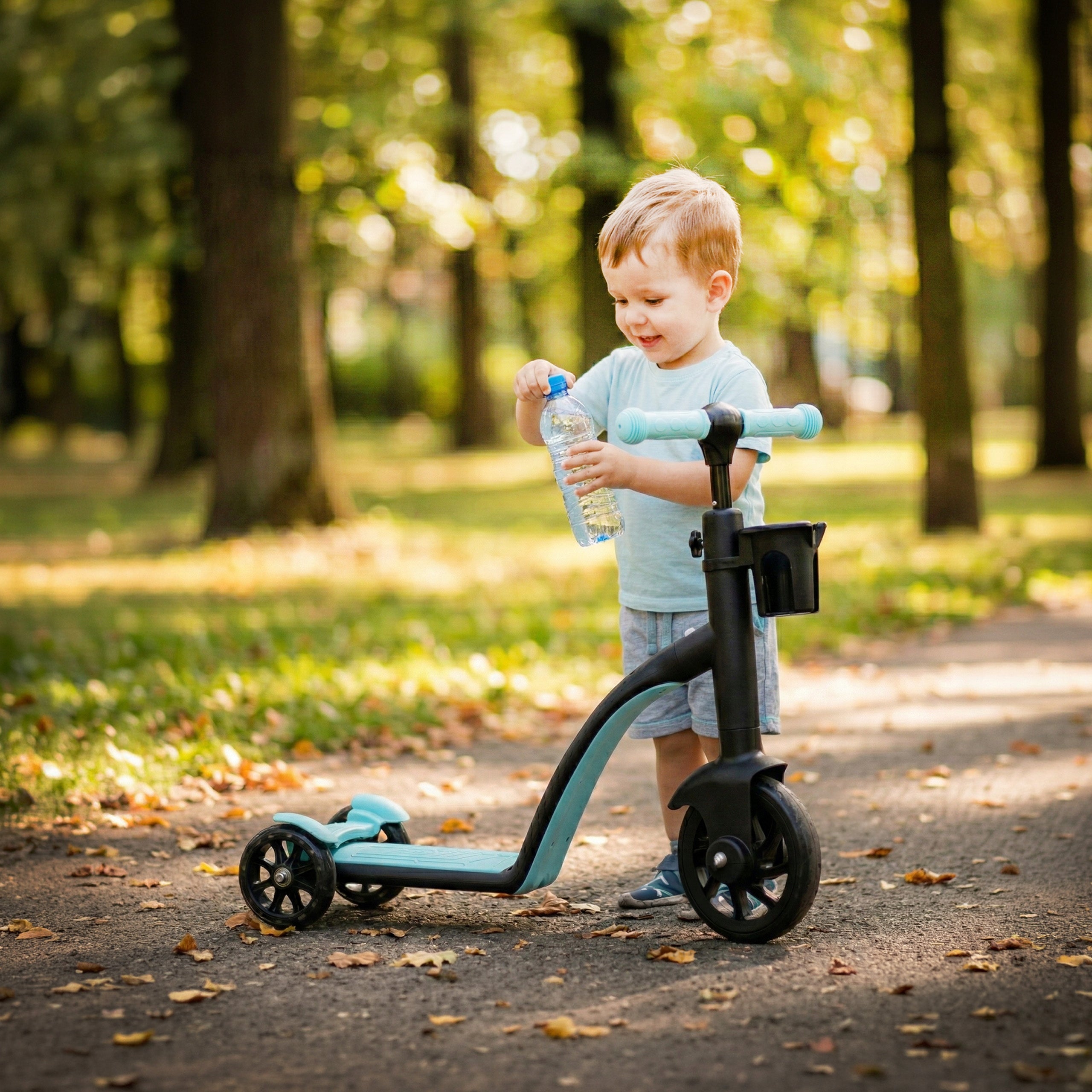 Scooter for children 3in1 tricycle balance bike PLAYIO Color blue