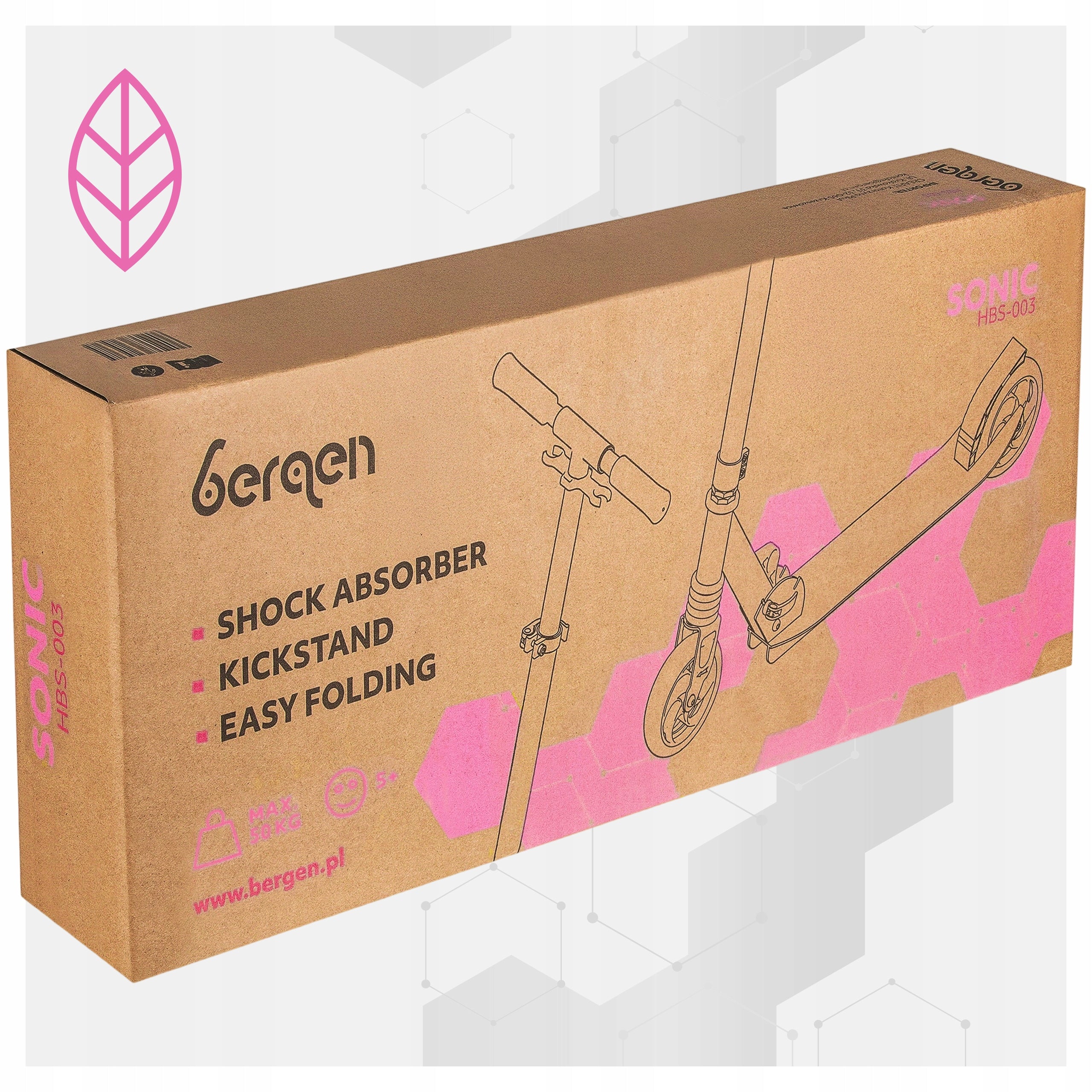 Scooter for children Bergen SONIC folding shock absorber 145mm Brake yes