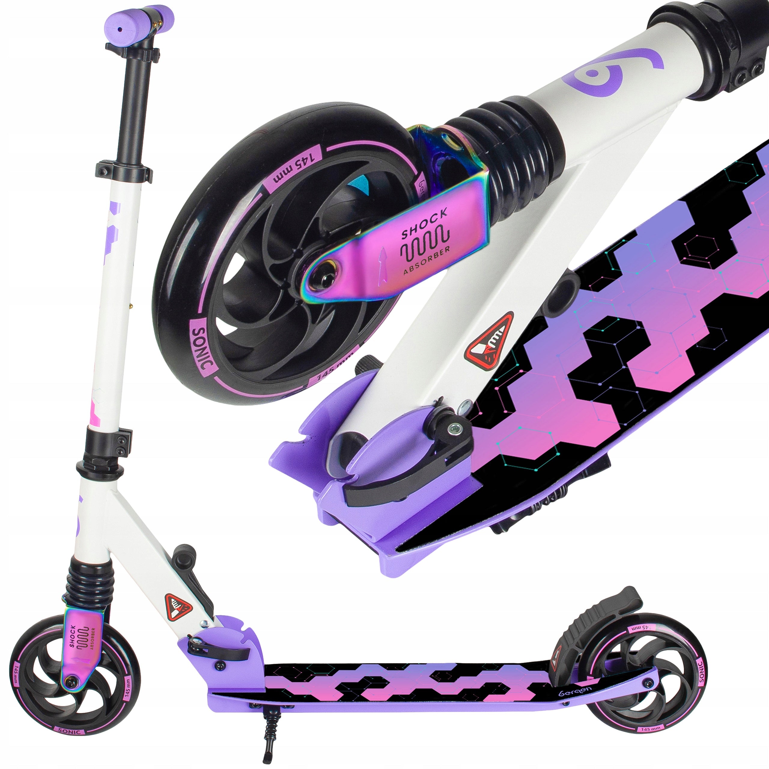 Scooter for children light neochrome Bergen SONIC folding with shock absorber