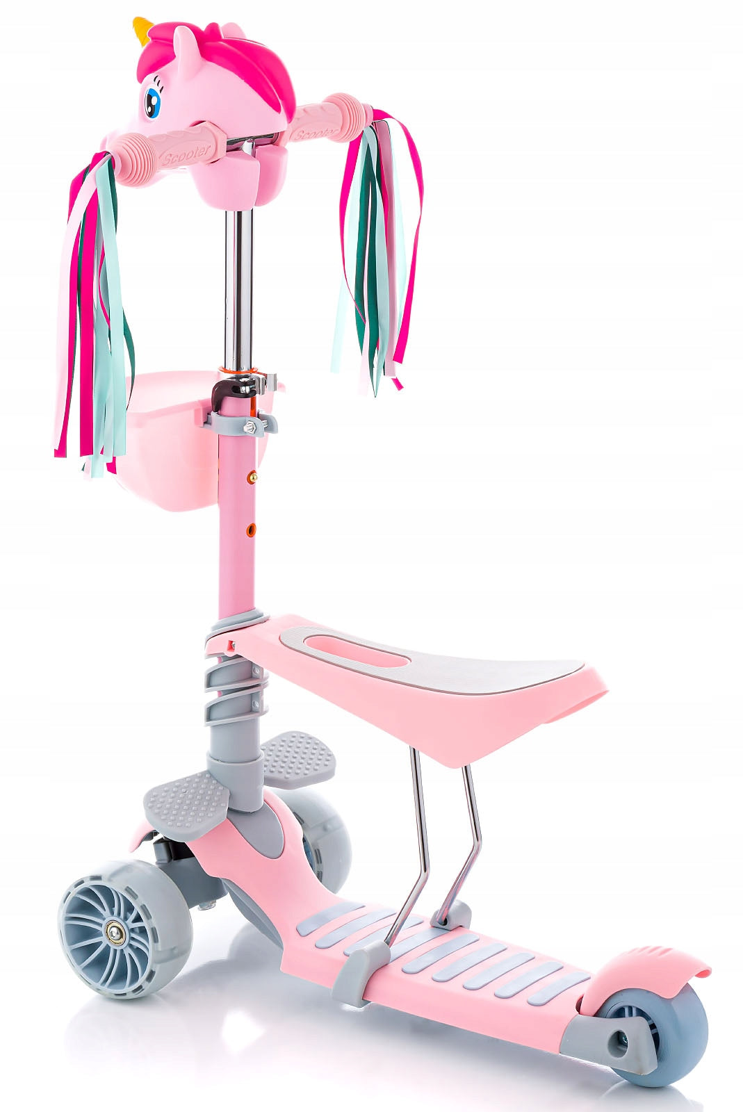 Scooter for girls Balance Tricycle Unicorn Ride-on LED wheels Brake yes