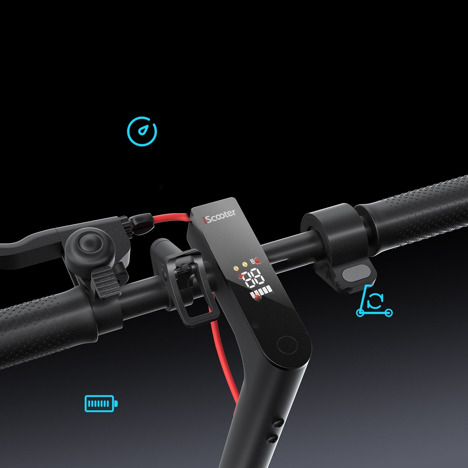 Scooter iScooter i9 36V7.5Ah, 350W, up to 100kg with app Product weight with unit packaging 13 kg