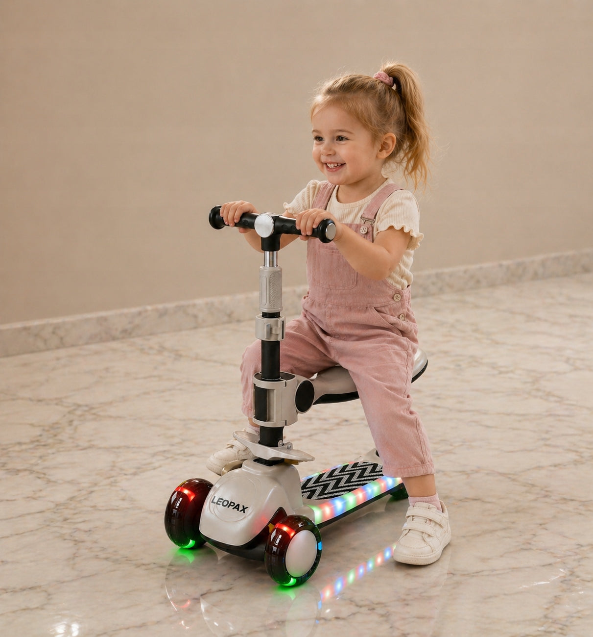 Scooter with seat LEOPAX folding balance bike 3in1 tricycle led Packaging status original