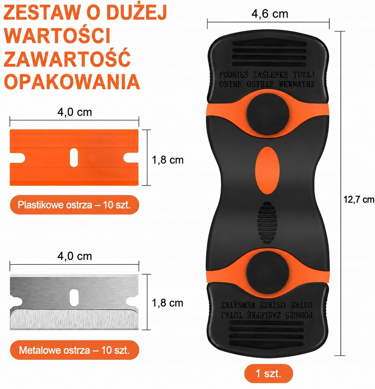 Scraper for induction hobs and ceramic glass + 20 spare blades Manufacturer code skrobak płyty ceramicznej indukcji