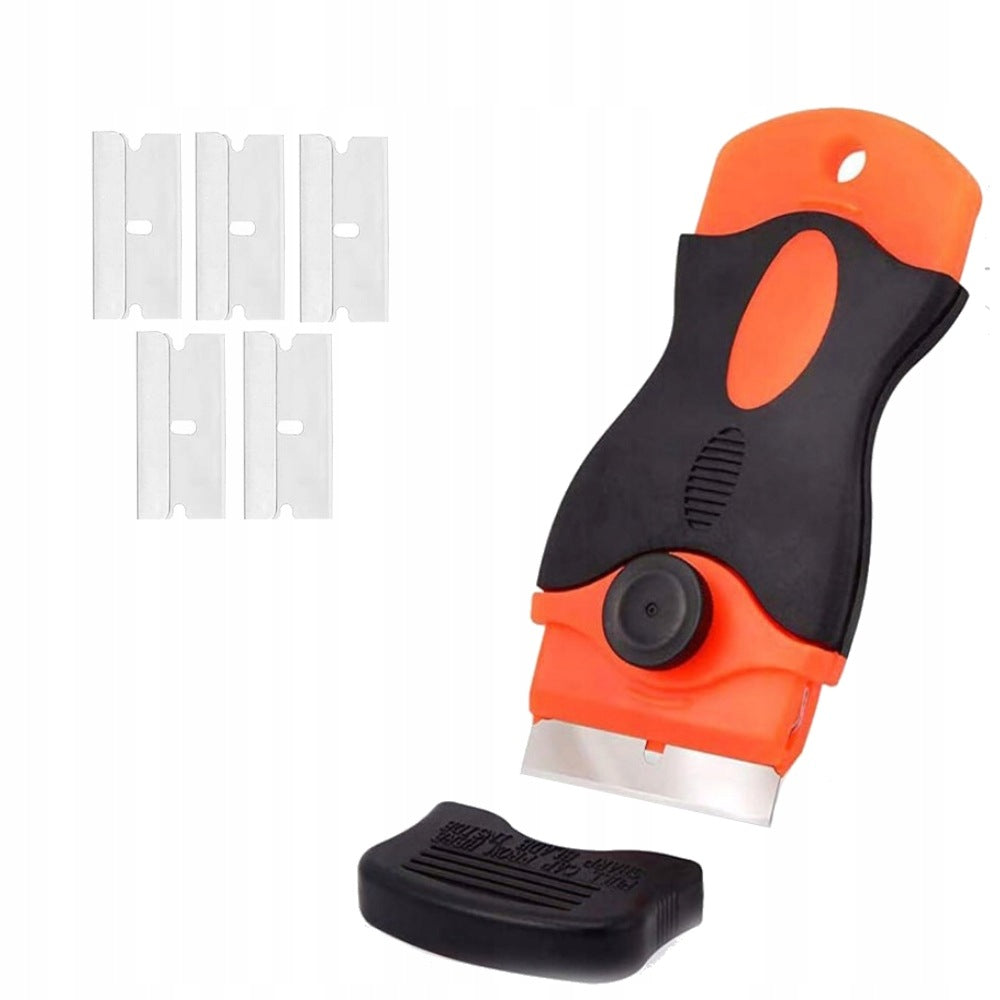 Scraper scraper for dirt from the windows of cooktop mirrors + 5 blades