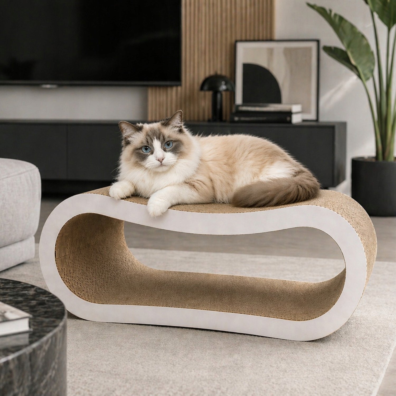 Scratcher Deckchair Eight for Cat Cardboard Premium Bed 77x30x30cm EKO Brand no brand