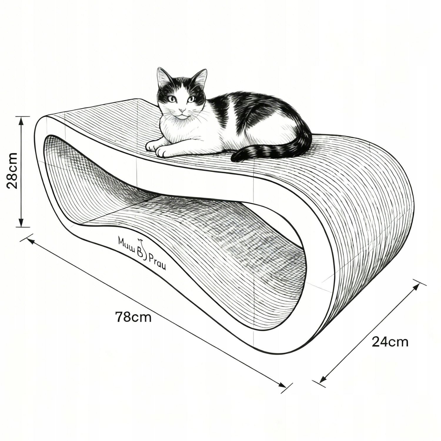 Scratcher White Mruu&Pruu Leon Cardboard Scratcher For Cat White Manufacturer code DRAP_B_D