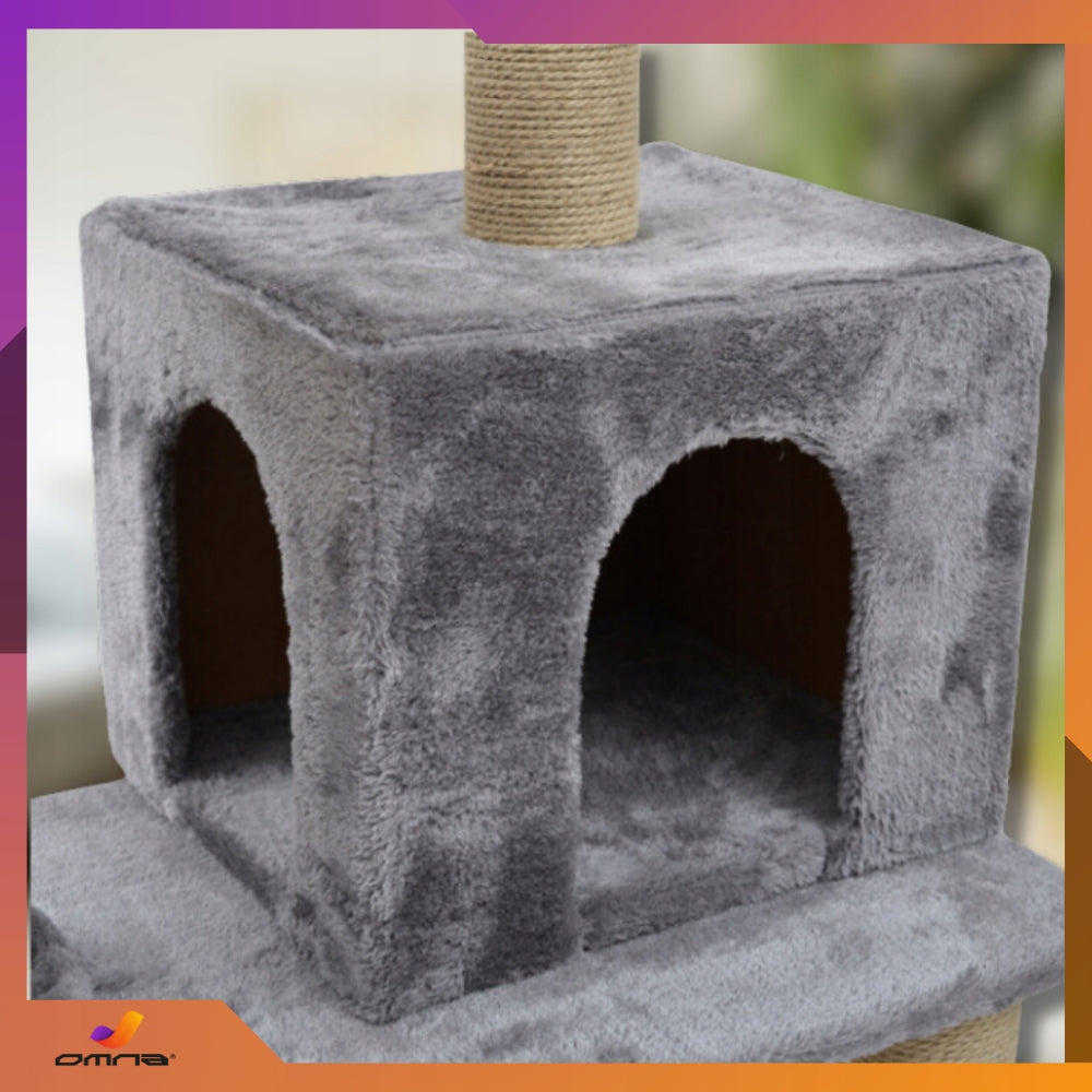 Scratcher cat booth large high bed for big cat ladder post Color gray