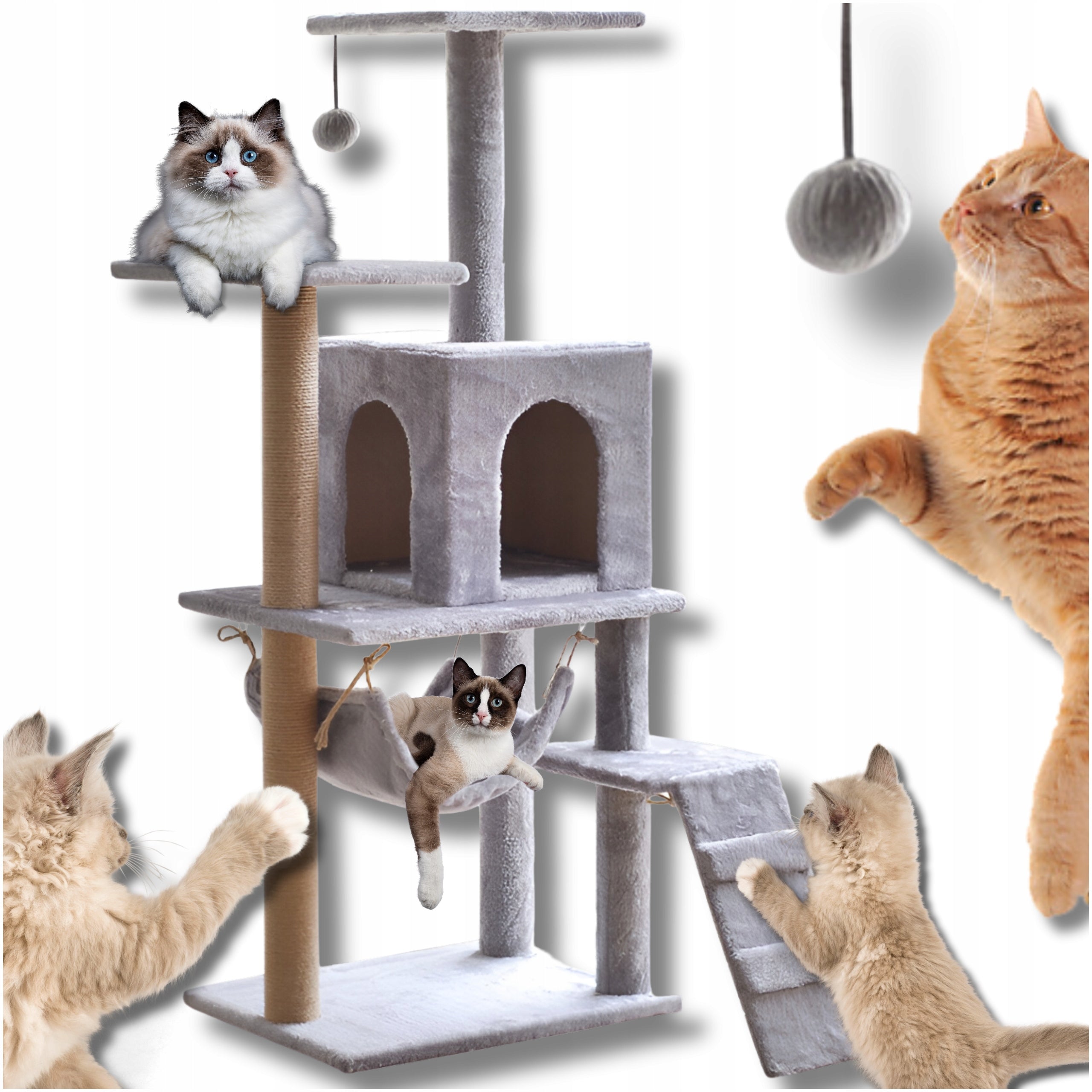Scratcher cat booth large high bed for big cat ladder post