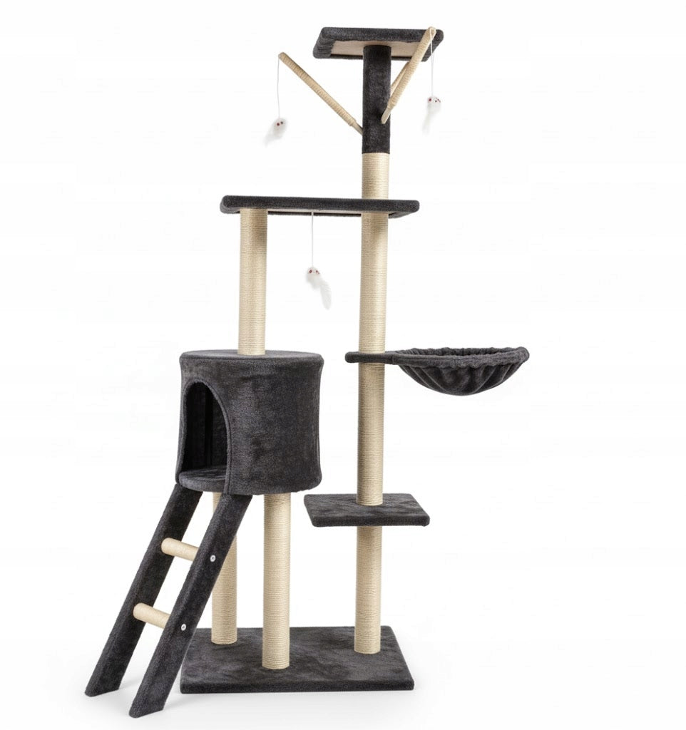Scratcher cat booth tree bed Cottage posts 138cm 6 levels (F014)