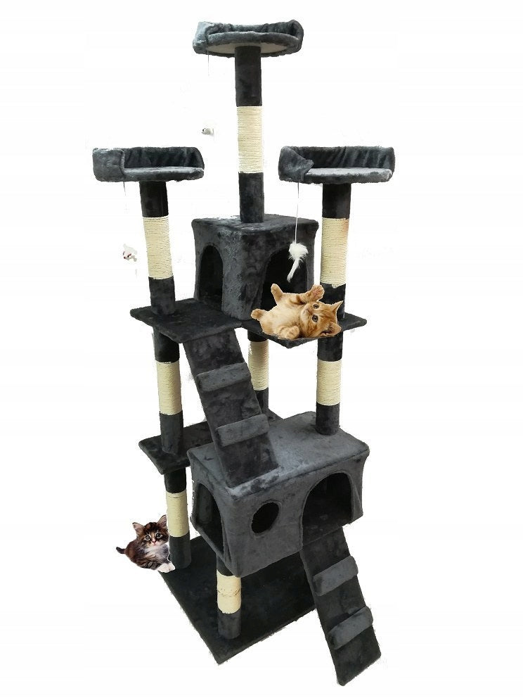 Scratcher cat booth tree bed Cottage posts 170cm 6 levels (F013) EAN (GTIN) 5903794625426
