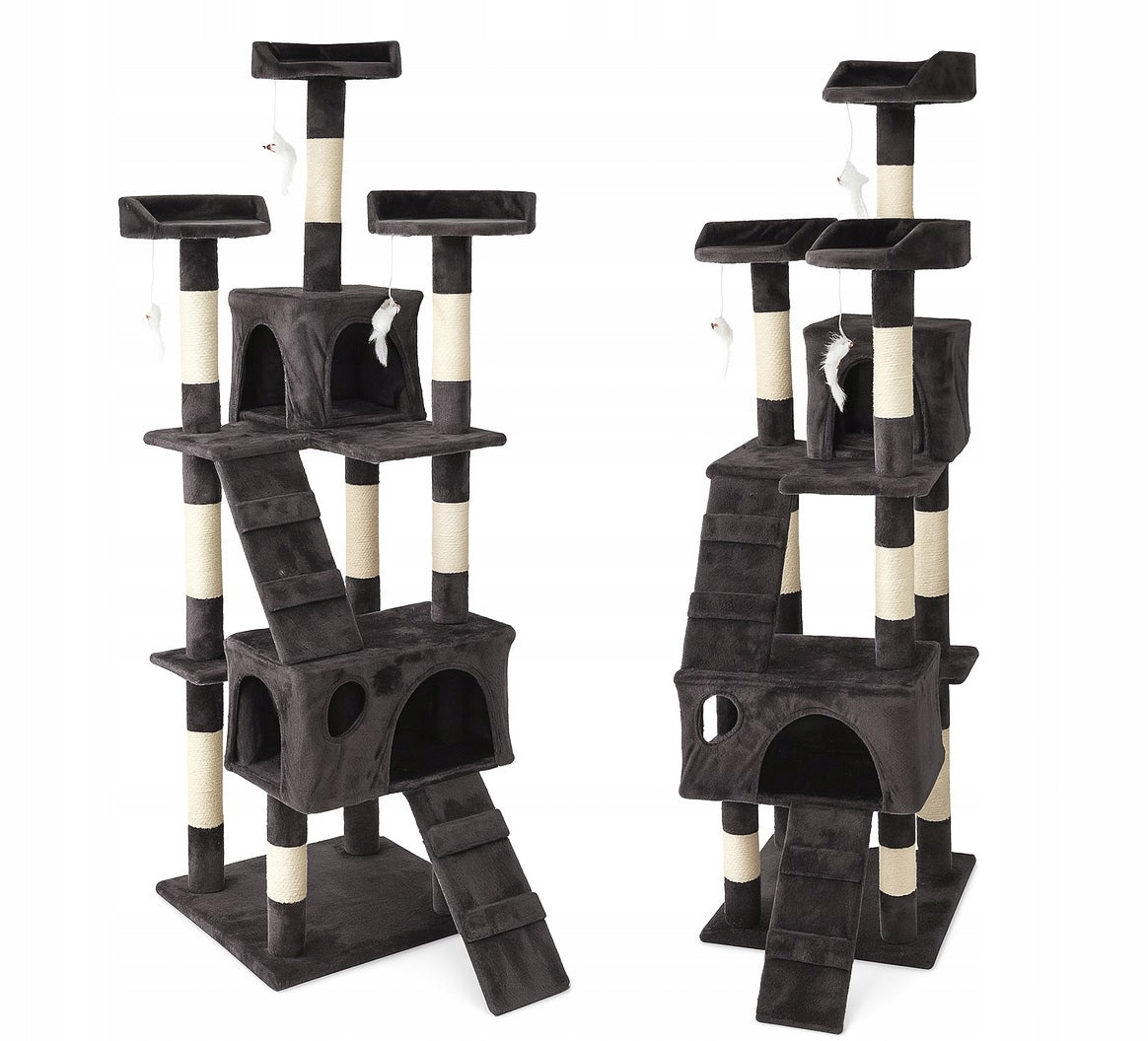 Scratcher cat booth tree bed Cottage posts 170cm 6 levels (F013)