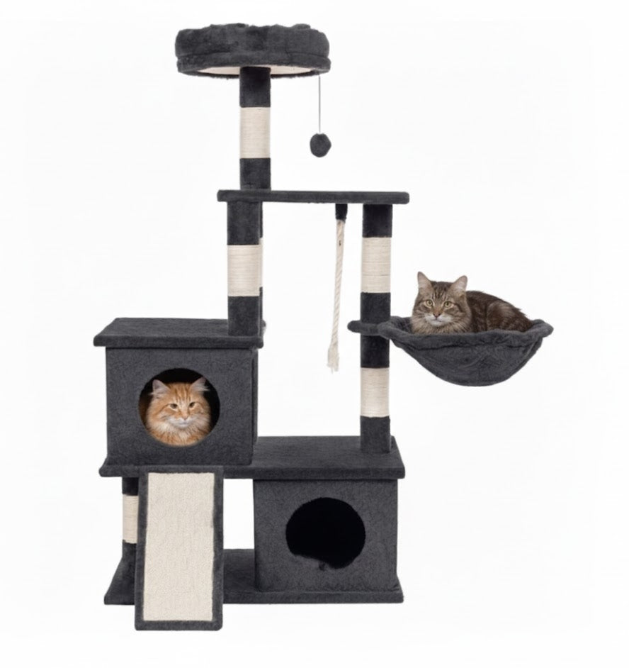 Scratcher cat booth tree bed cottage posts 115cm 5 levels (F200) Height (cm) 101 - 160 cm