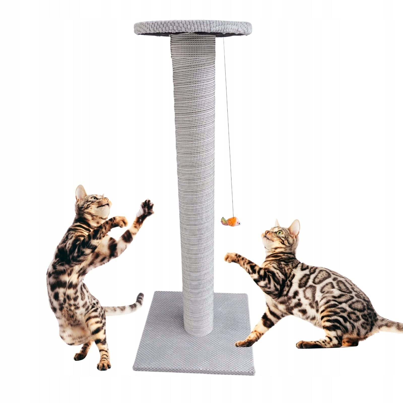 Scratcher for Cat Makspol nr.22 MAX Post + mouse 1m ! Light grey