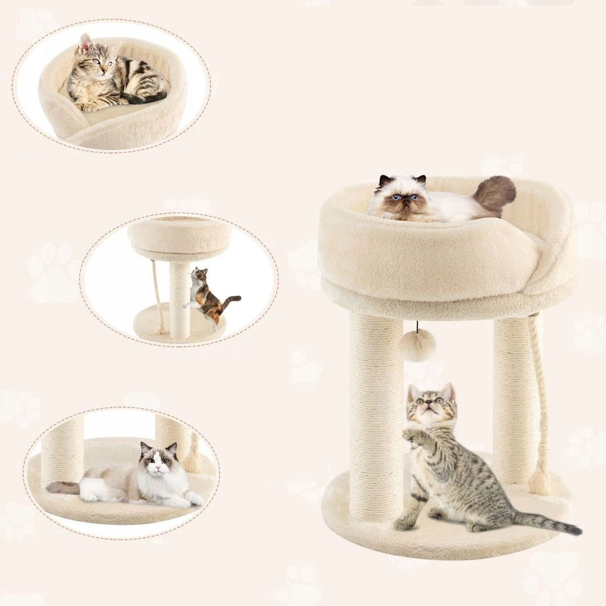 Scratcher low, bed Costway up to 60 cm Kind small scratching post bed