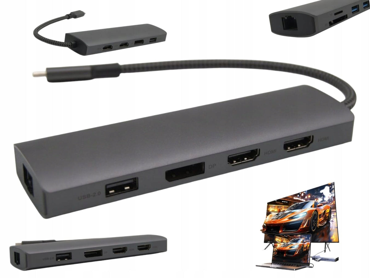 Screen Extension for 2 Monitors USB-C PD 4K HDMI HP Docking Station