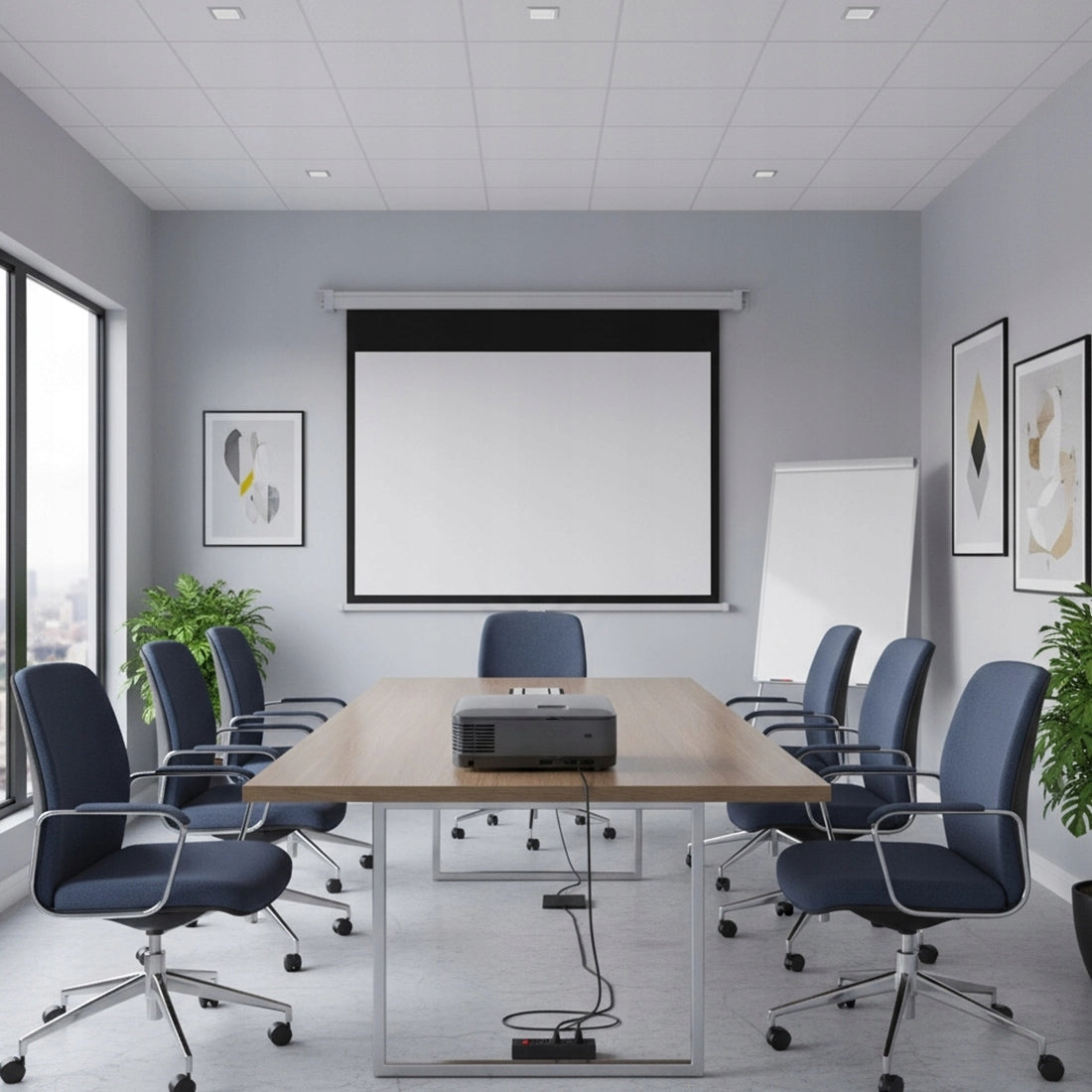 Screen for Projector 120 inches 4K 16:9 Ceiling Retractable Spacetronik Manual Packaging status original