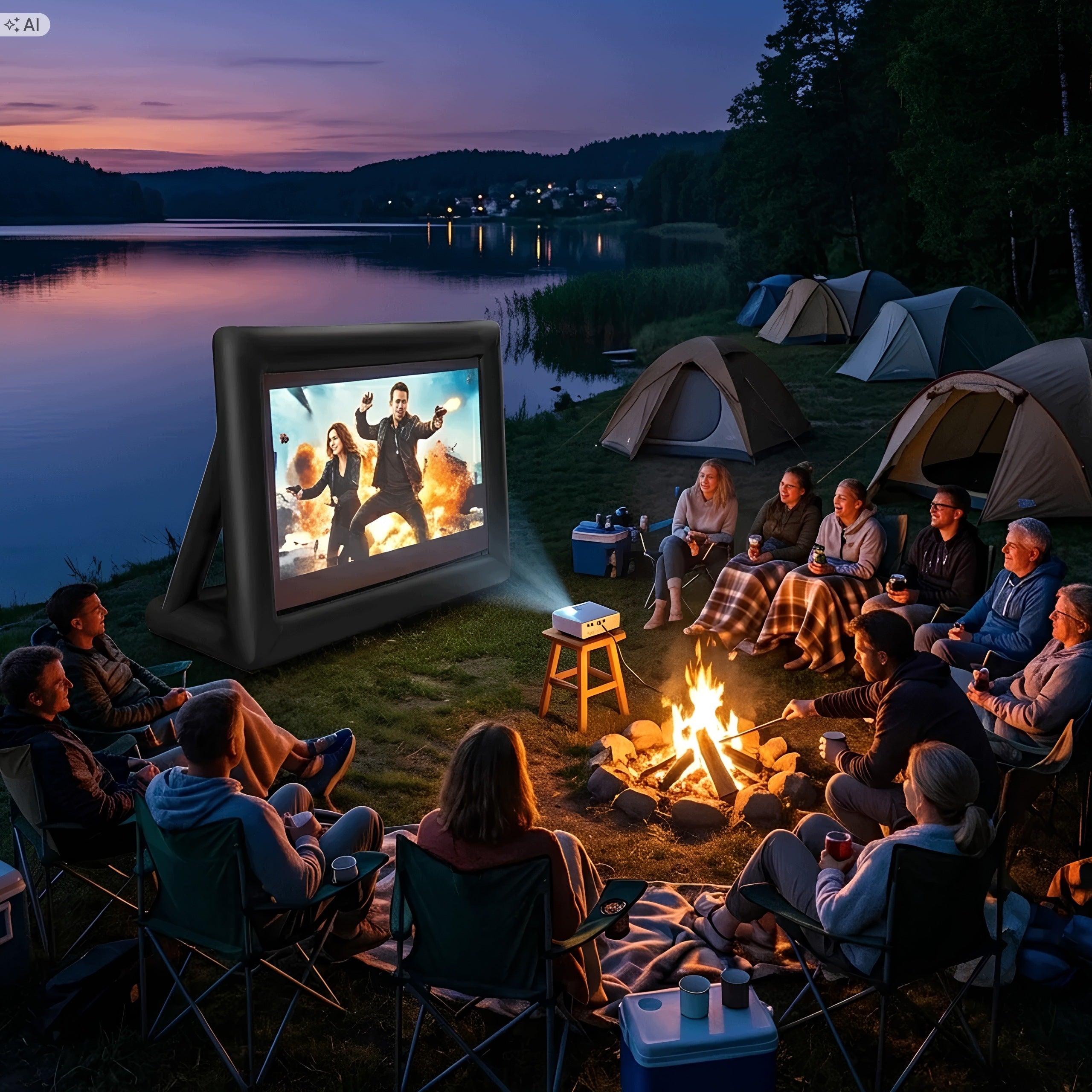 Screen for Projector Inflatable Garden Outdoor Portable Large Manufacturer code Przenośny Ekran Plenerowy do Kina Letniego