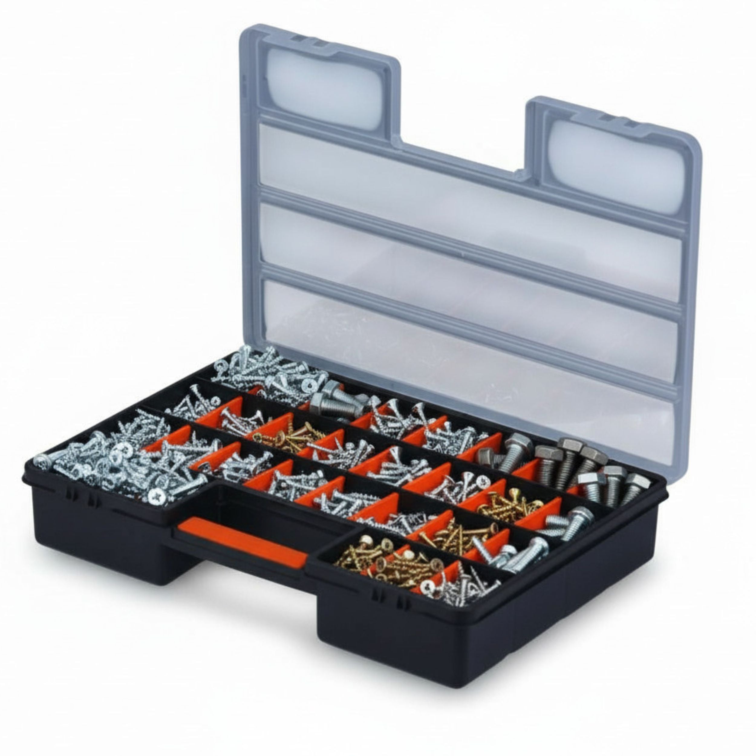 Screw organizer, tool box, container 26 compartments Suitcase Product weight with unit packaging 1 kg