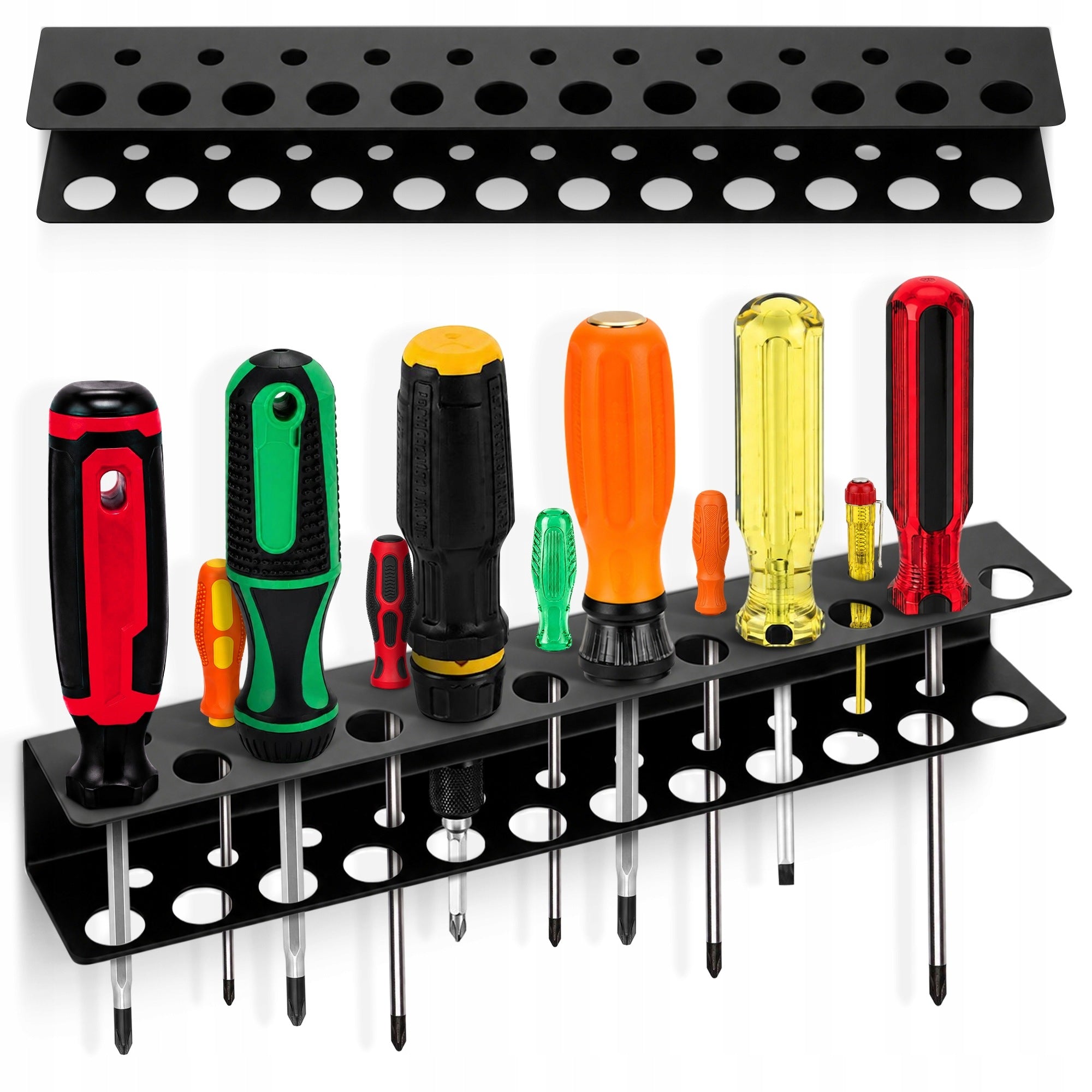 Screwdriver Holder Tool Organizer Wall Shelf Steel Strip