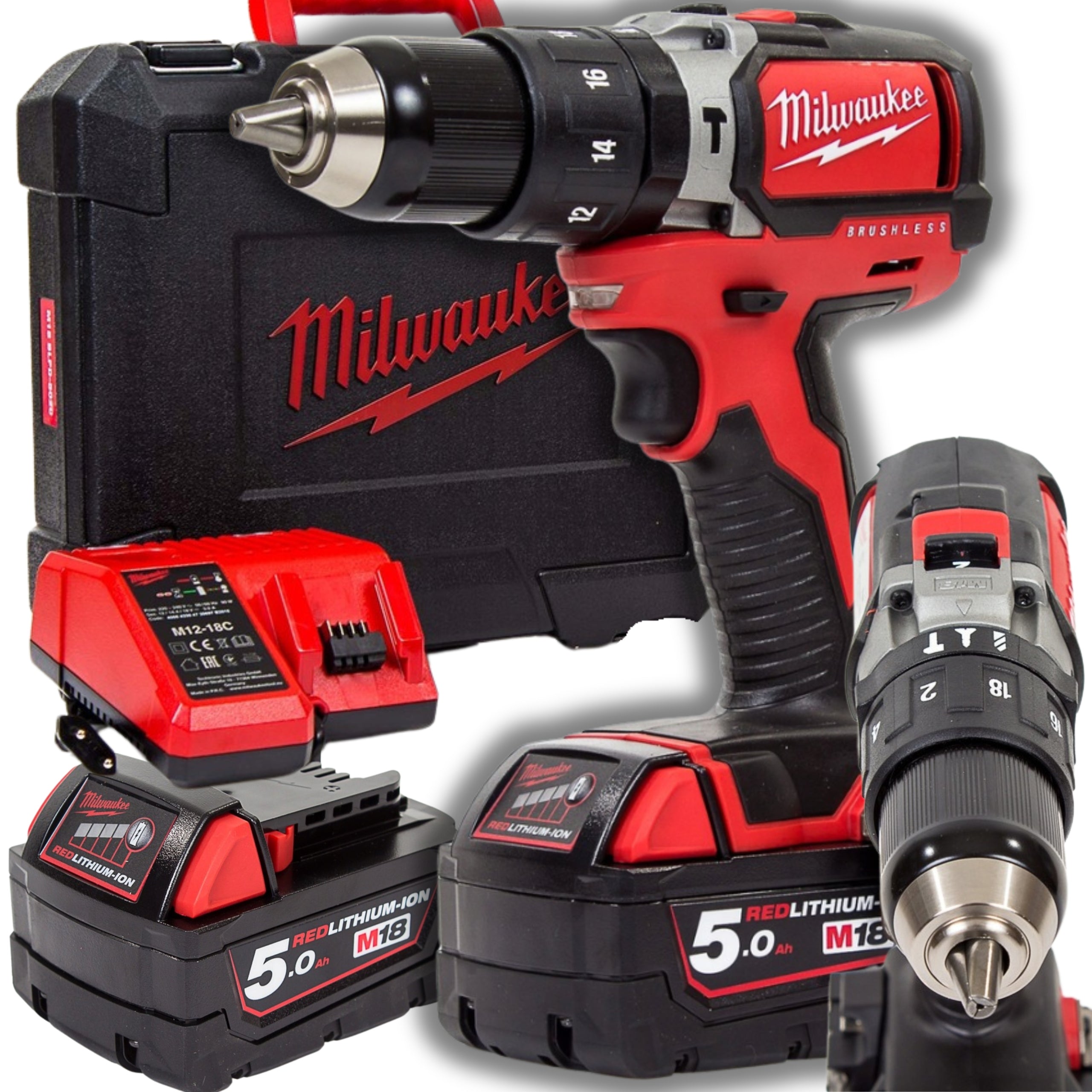 Screwdriver Milwaukee 18V 60Nm Impact Drilling Machine 2x5,0Ah + Suitcase