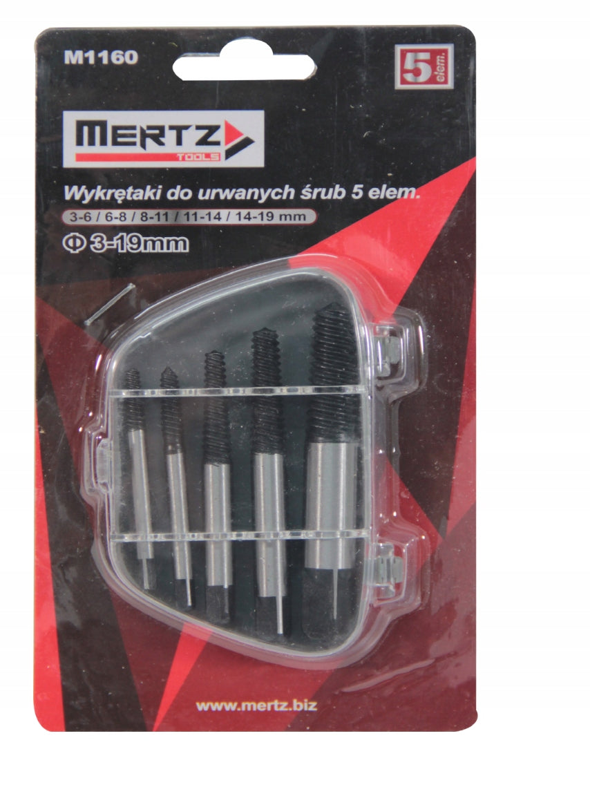 Screwdriver set for broken screws Mertz broken threads M1160 x5 Brand Mertz
