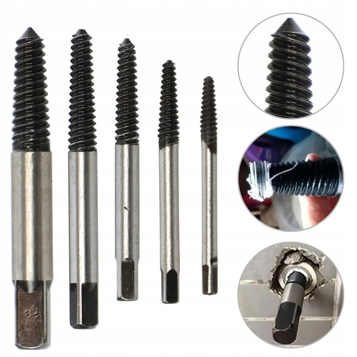 Screwdrivers For Broken Screws Broken Pin Nuts 3-19mm Set of 5pcs
