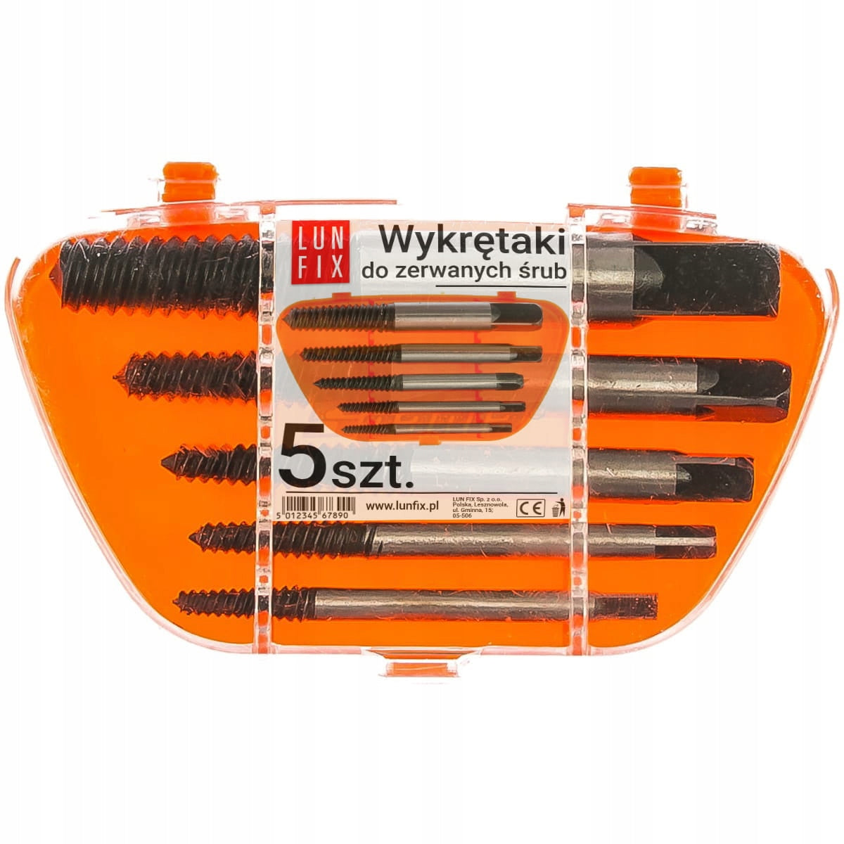 Screwdrivers for broken machined broken screws set of 5 pcs.