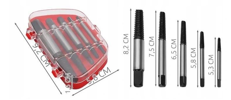 Screwdrivers for broken screw threads set of 5 elements EAN (GTIN) 5904165303547