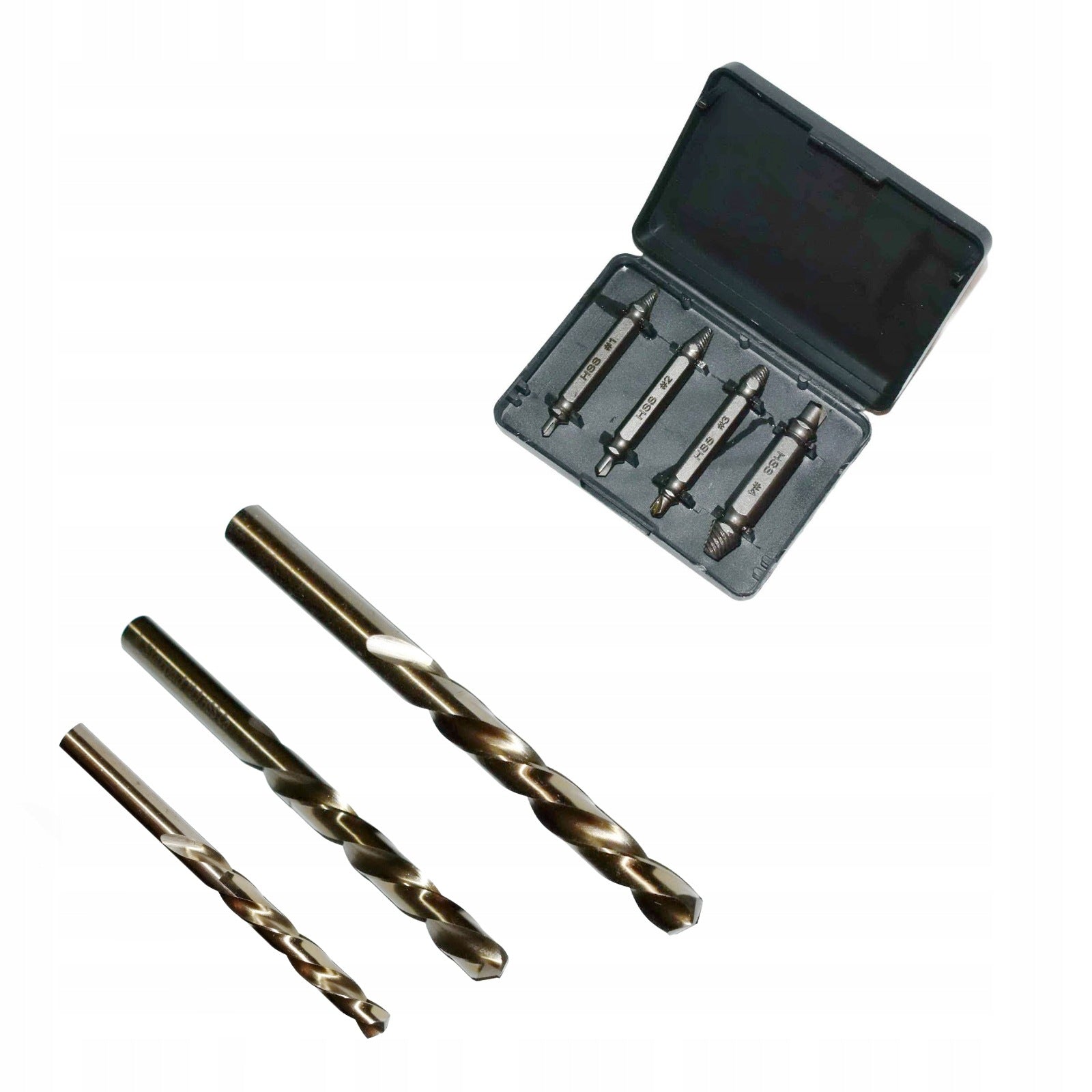 Screwdrivers for broken screws Bits. HSS + Drill bit left 2-3-4 mm HSSCo