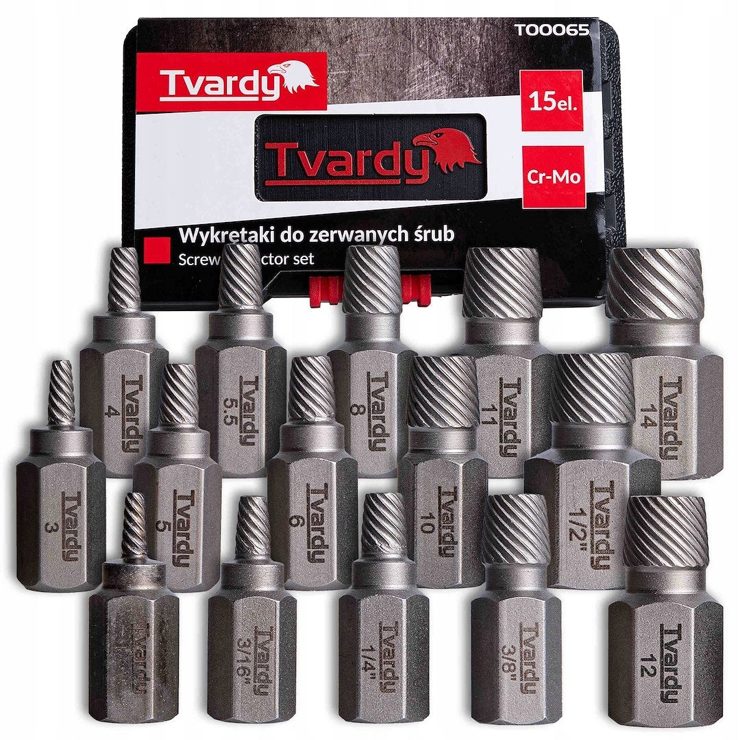 Screwdrivers for broken screws Tvardy 15el. Cr-Mo