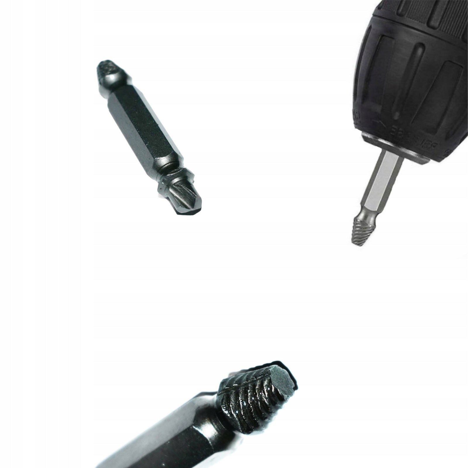 Screwdrivers for broken screws, screws and pins. HSS. Set - 4 pcs. Bits. Packaging status original
