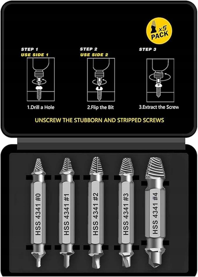 Screwdrivers for damaged broken screws Set of 5pcs hss 4341