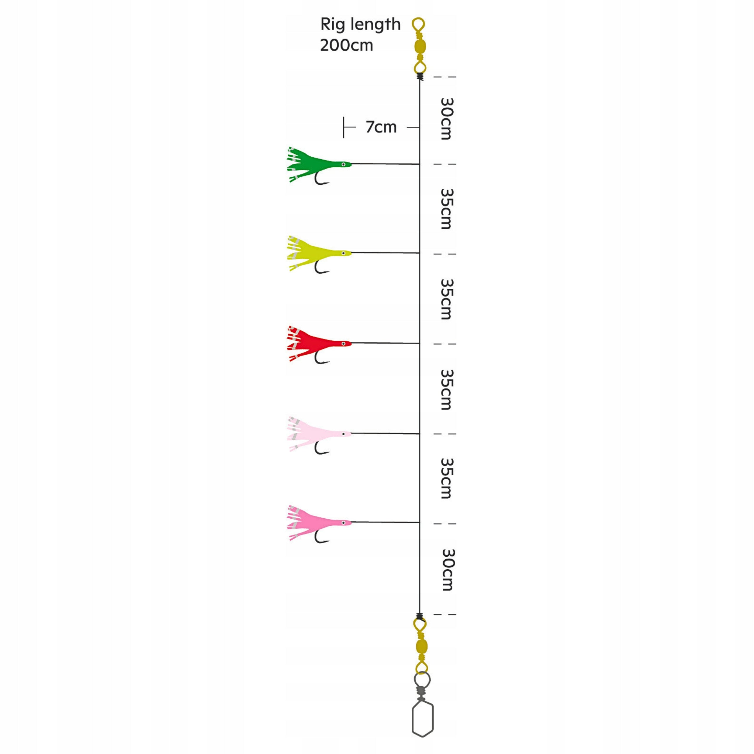 Sea Tag for Cod Mackerel Norway 2/0 Lures Rubber Set MIX Manufacturer code F150-047-043