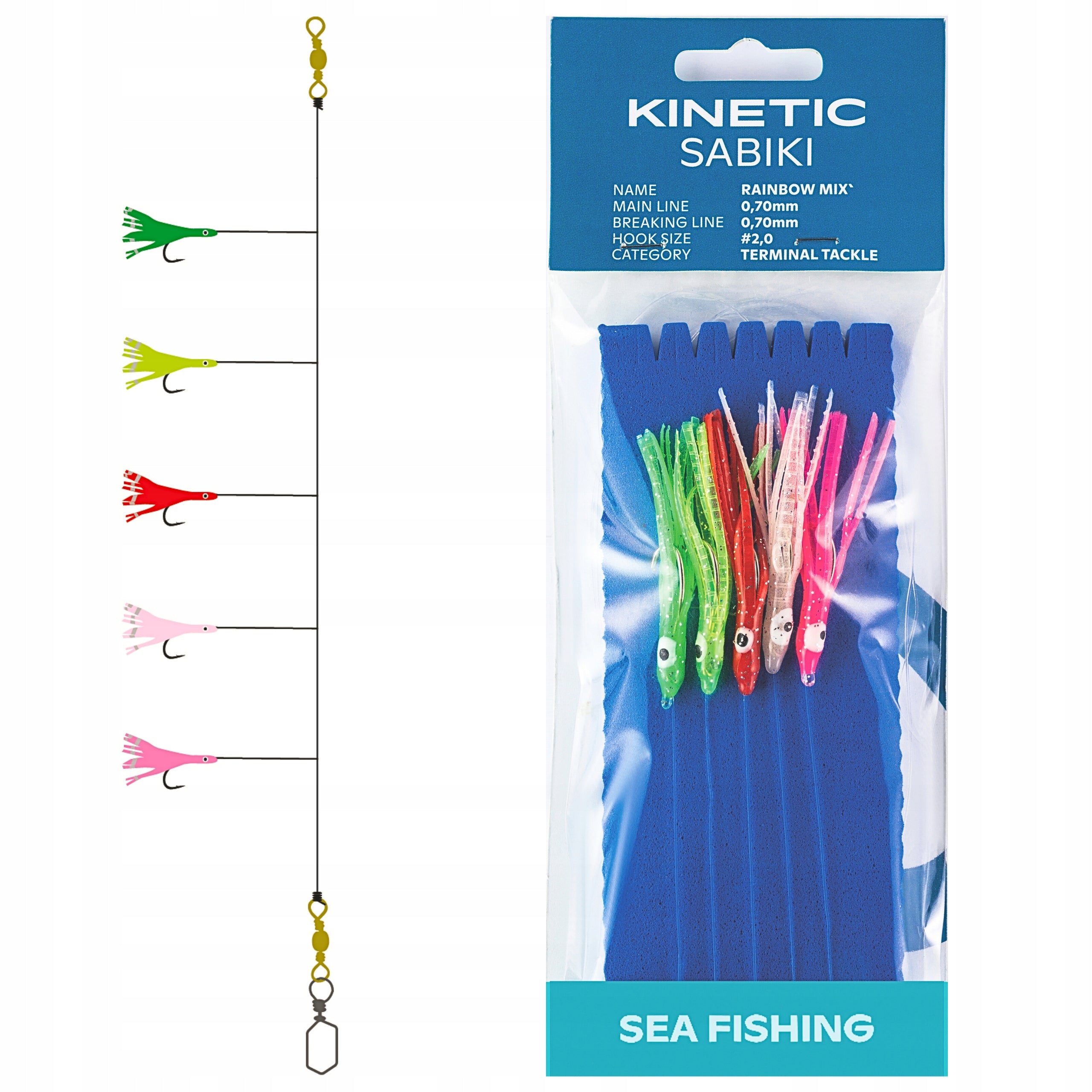 Sea Tag for Cod Mackerel Norway 2/0 Lures Rubber Set MIX