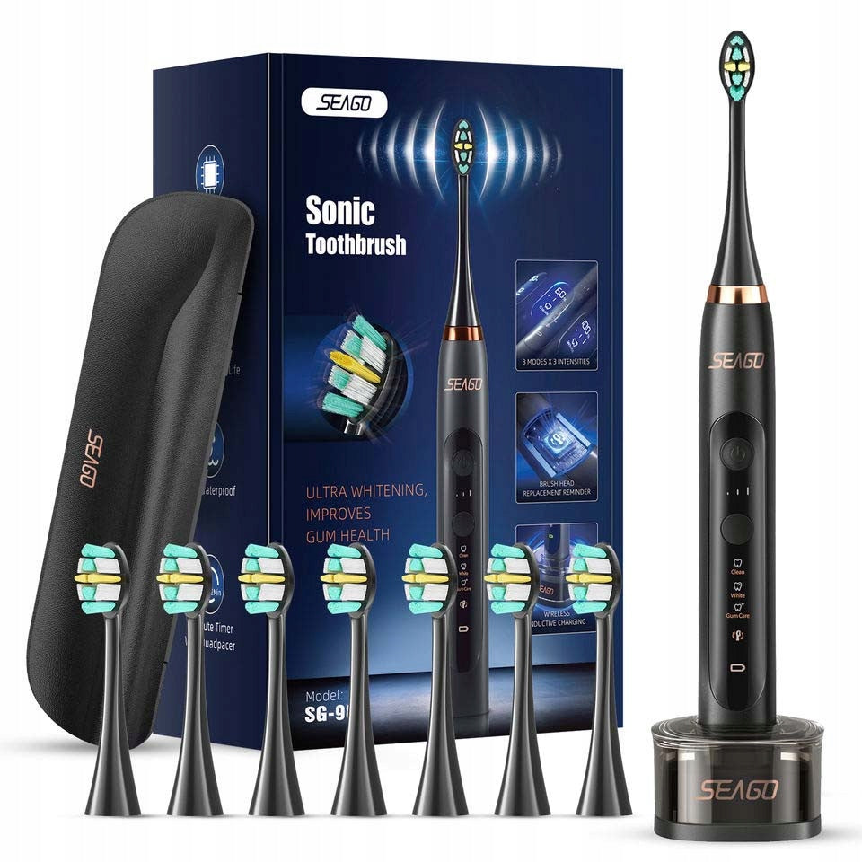 Seago sonic toothbrush SG-982 black, case, 8 heads EAN (GTIN) 6938320709829