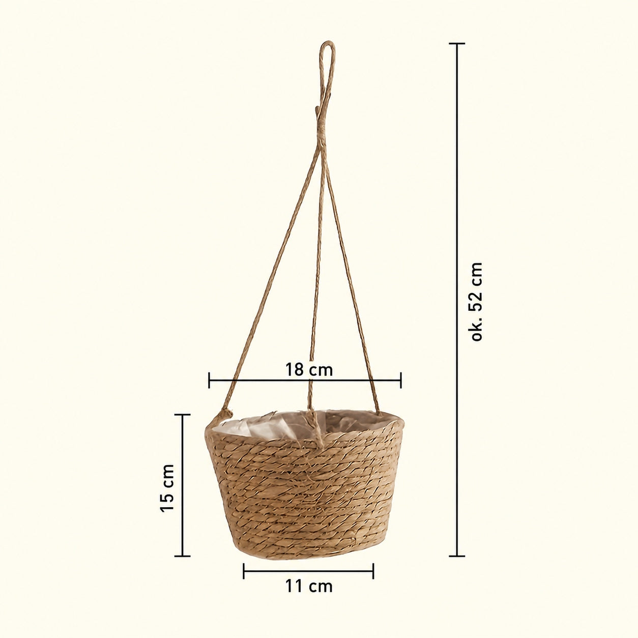 Seagrass Hanging Pot 1 Pcs Cover Basket Balcony Terrace Boho Material other