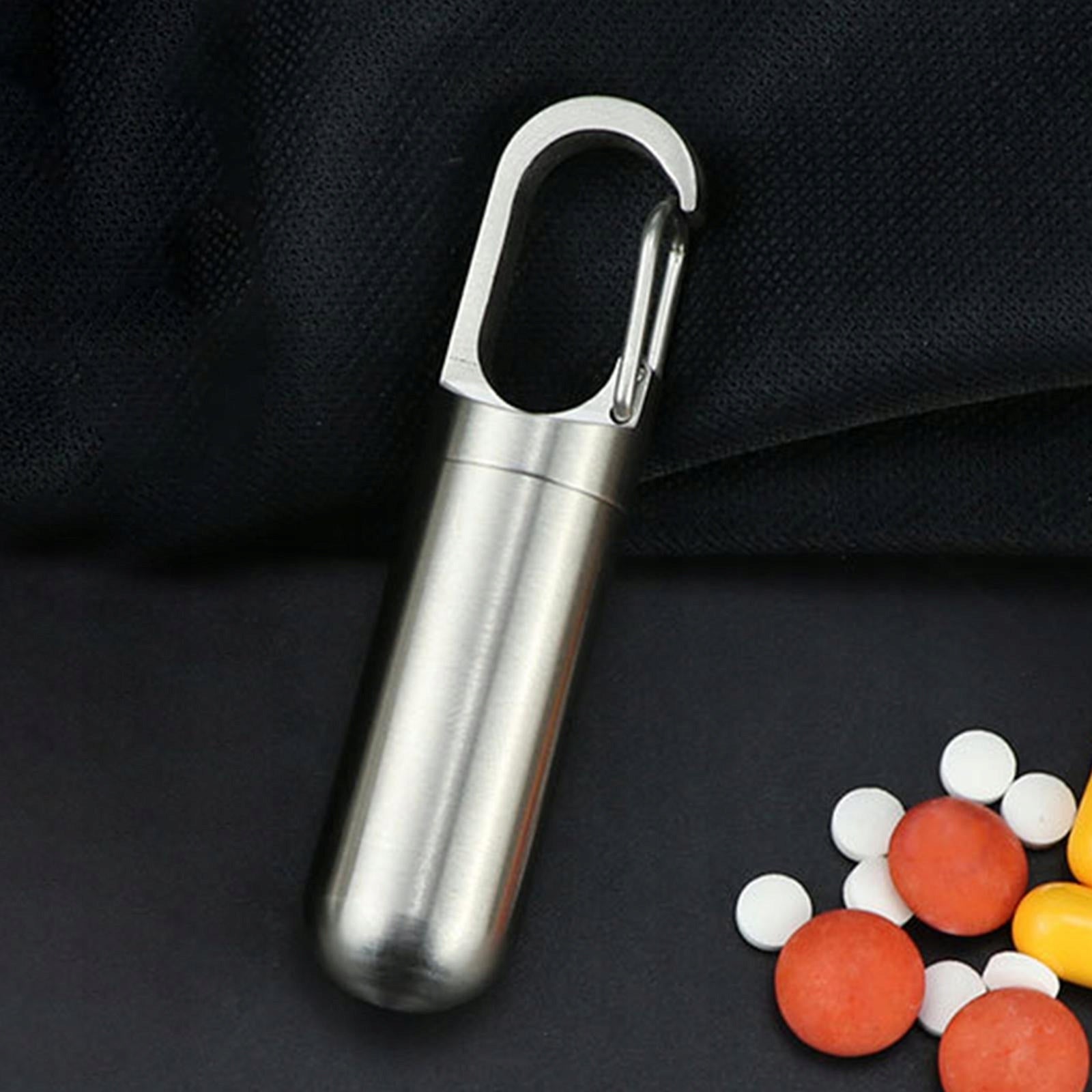 Sealed Pill Box Mini Pill Dispenser Keychain Waterproof Tablet Container XS Brand no brand