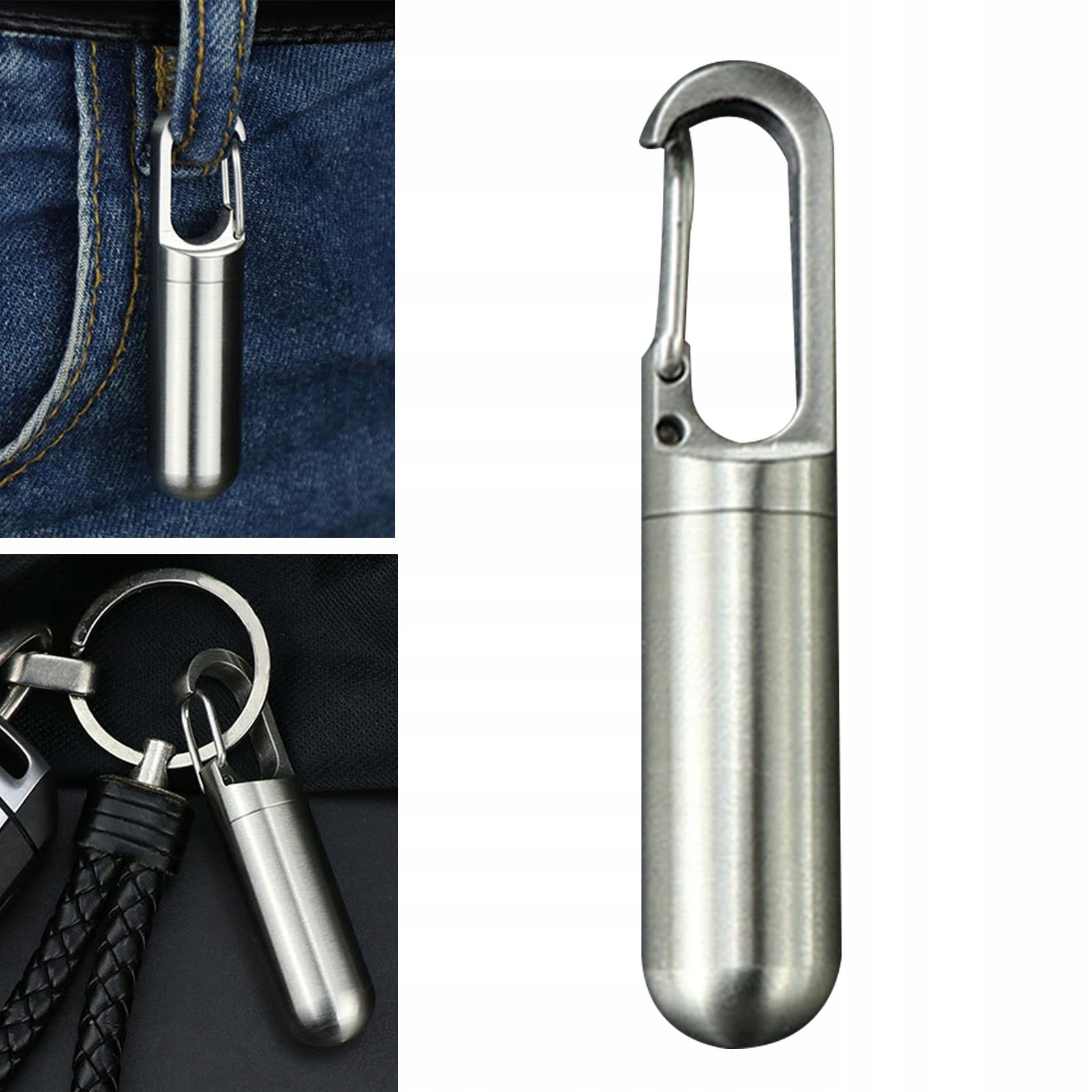 Sealed Pill Box Mini Pill Dispenser Keychain Waterproof Tablet Container XS Length 20.09 cm