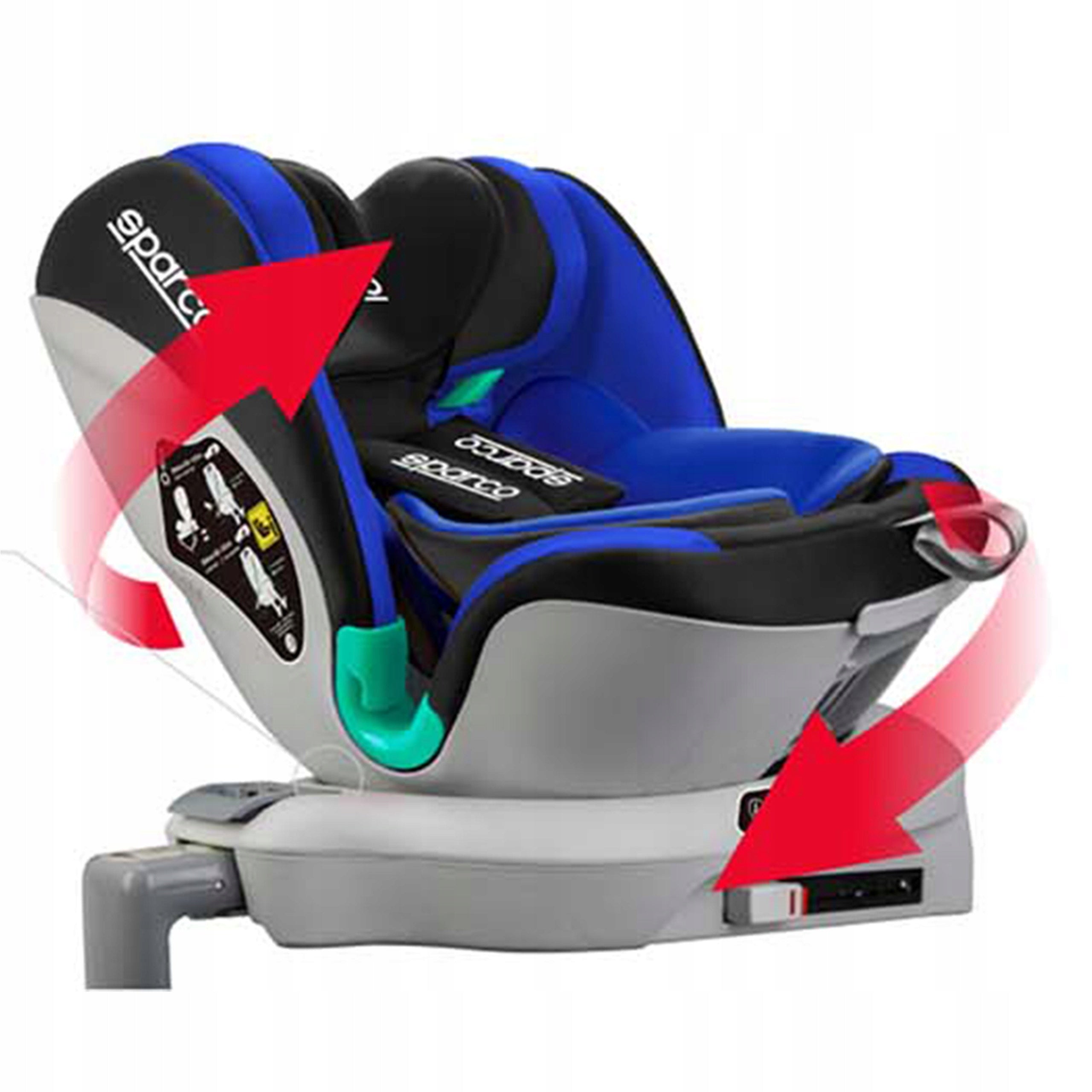 Seat SPARCO SK6000i 9-25 kg BLACK-GRAY ISOFIX swivel Brand Sparco