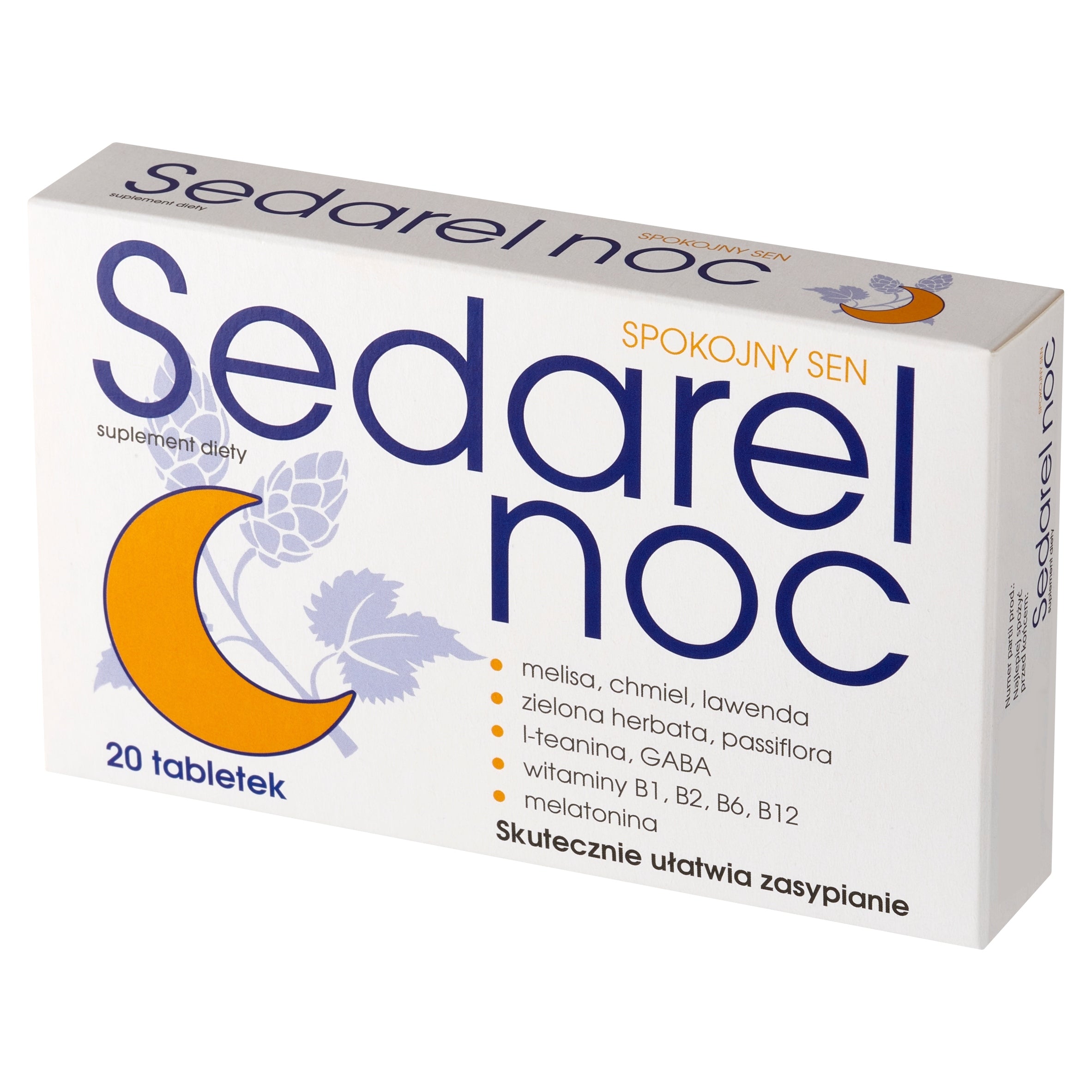 Sedarel Night lemon balm hops melatonin for sleep 20 tablets EAN (GTIN) 5902020321002