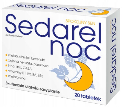 Sedarel Night lemon balm hops melatonin for sleep 20 tablets Manufacturer code 5902020321002