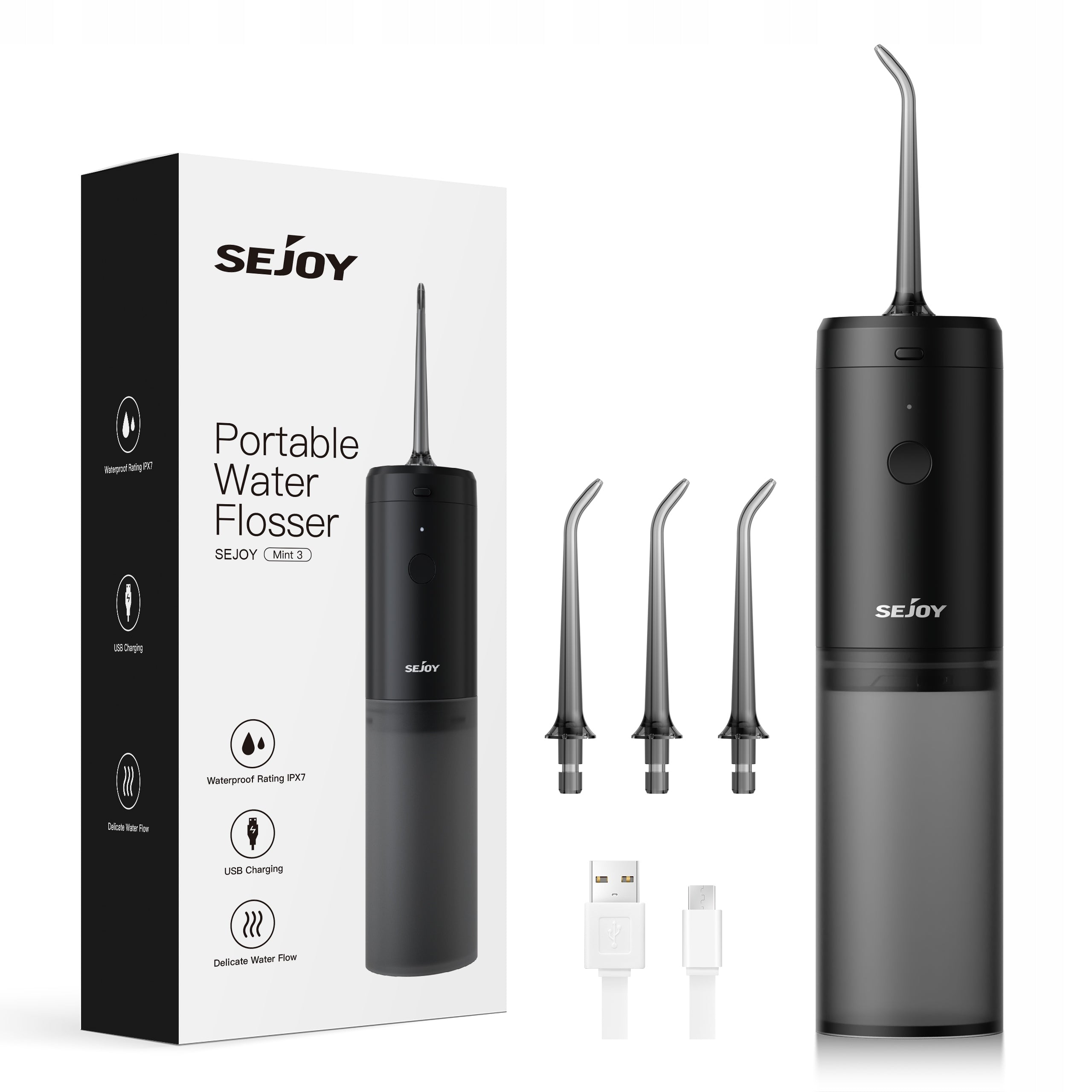 Sejoy Tooth Irrigator Wireless Electric USB 3 Modes IPX7 140ml Manufacturer code CYQ-MINT3